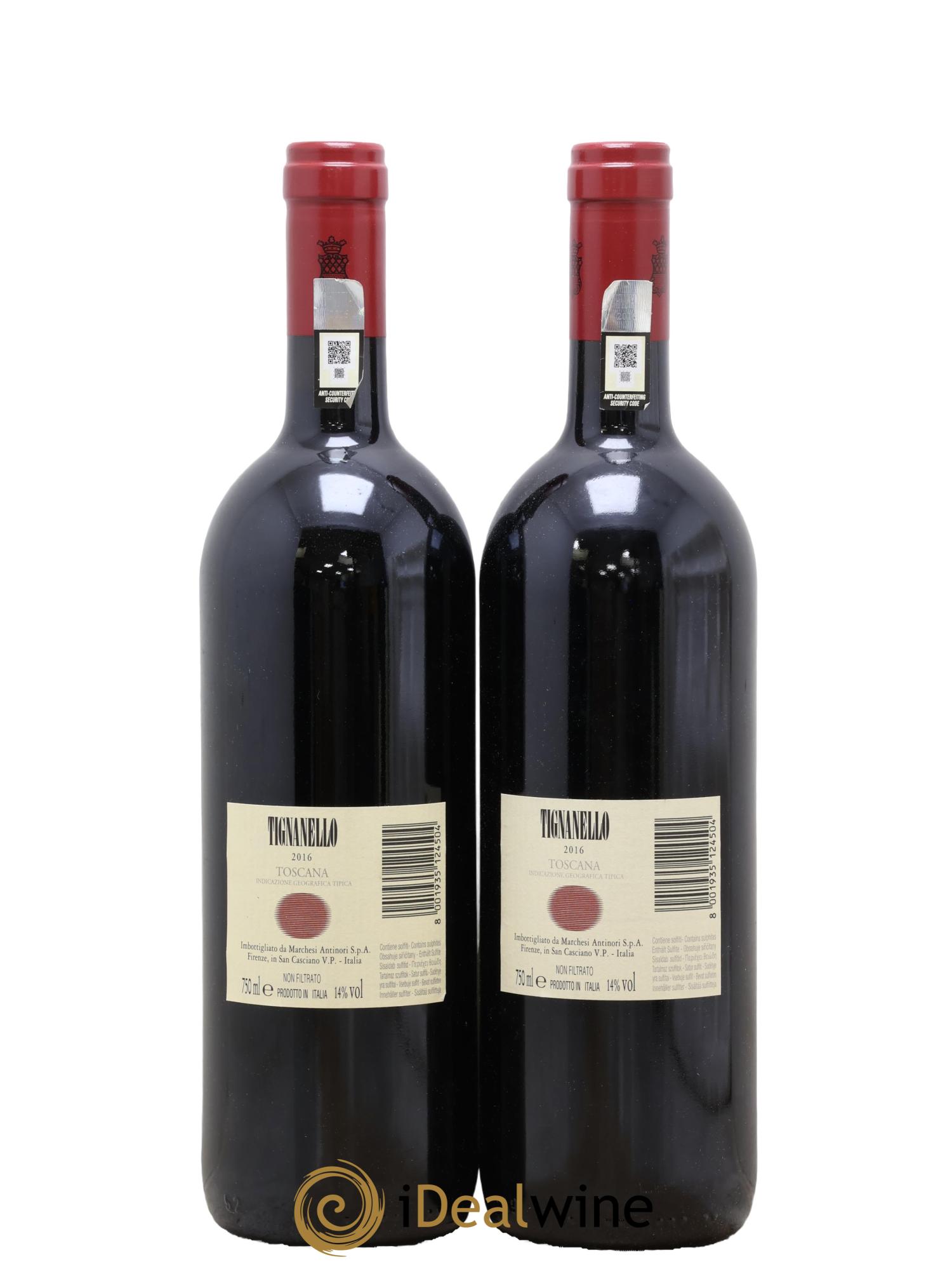 Toscana IGT Tignanello Tenuta Tignanello - Marchesi Antinori 2016 - Lot of 2 bottles - 1