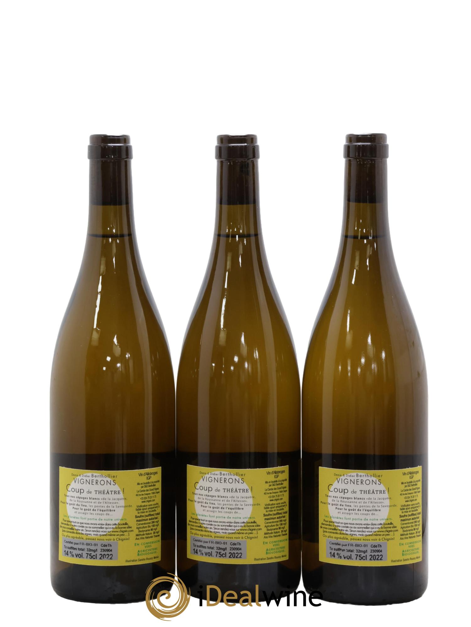 IGP Vin des Allobroges Coup Théâtre Denis & Didier Berthollier 2022 - Lot of 3 bottles - 1