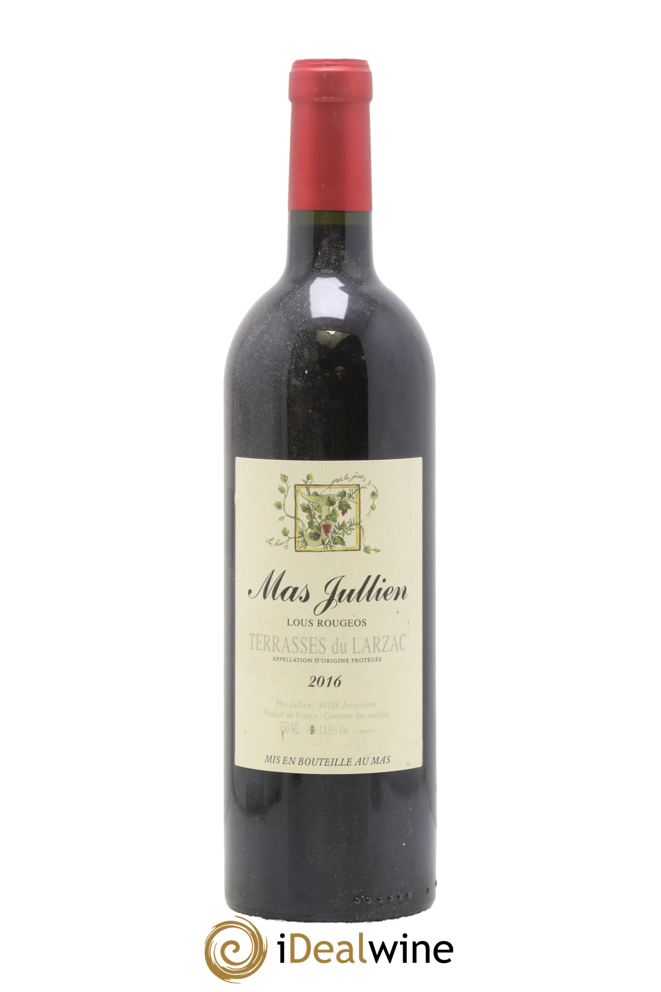 Terrasses du Larzac Mas Jullien Lous Rougeos Olivier Jullien 2016 - Lot de 1 bouteille - 0