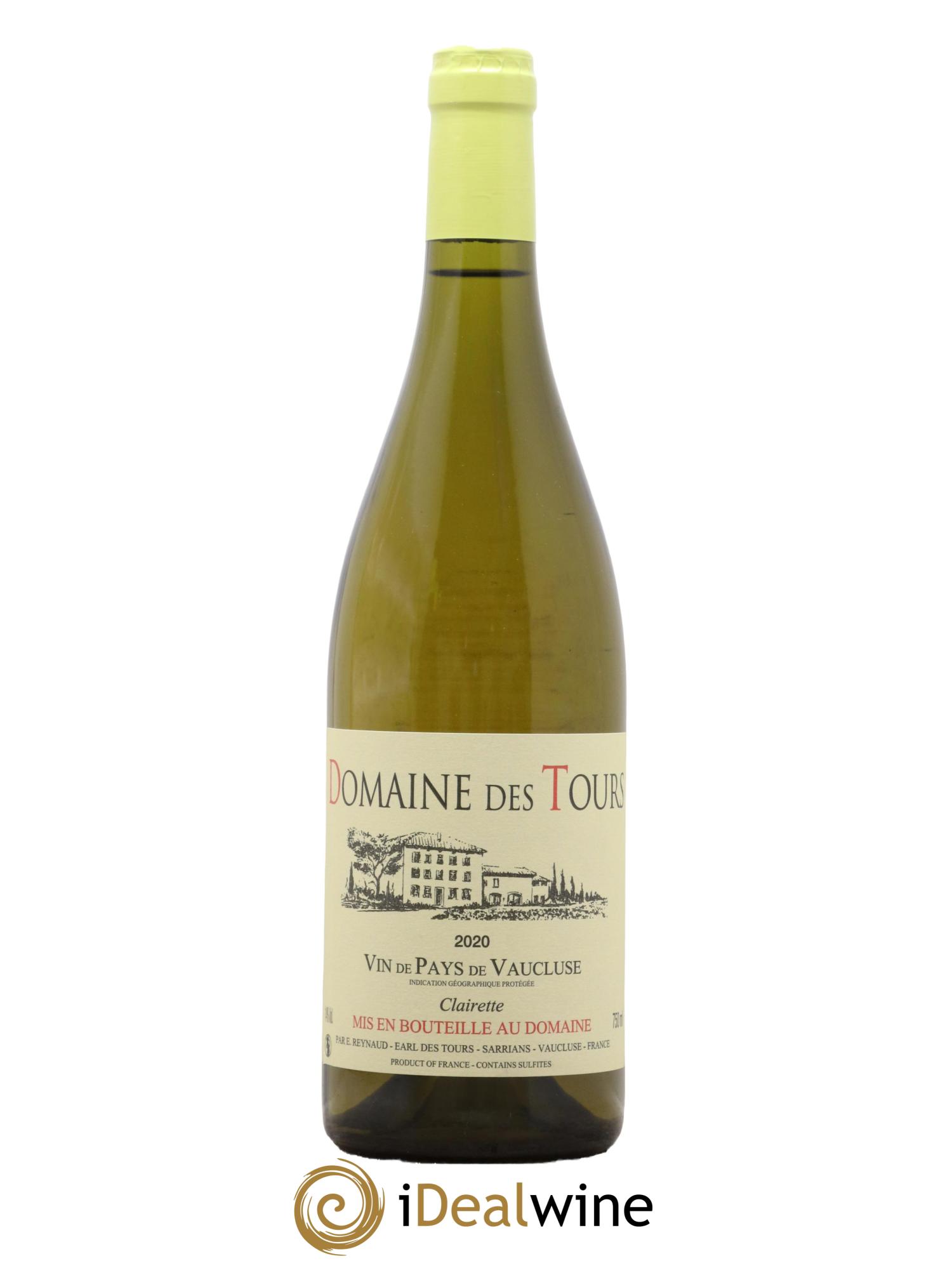 Vaucluse (Vin de Pays de Vaucluse) Domaine des Tours Clairette Emmanuel Reynaud 2020 - Lot de 1 bouteille - 0