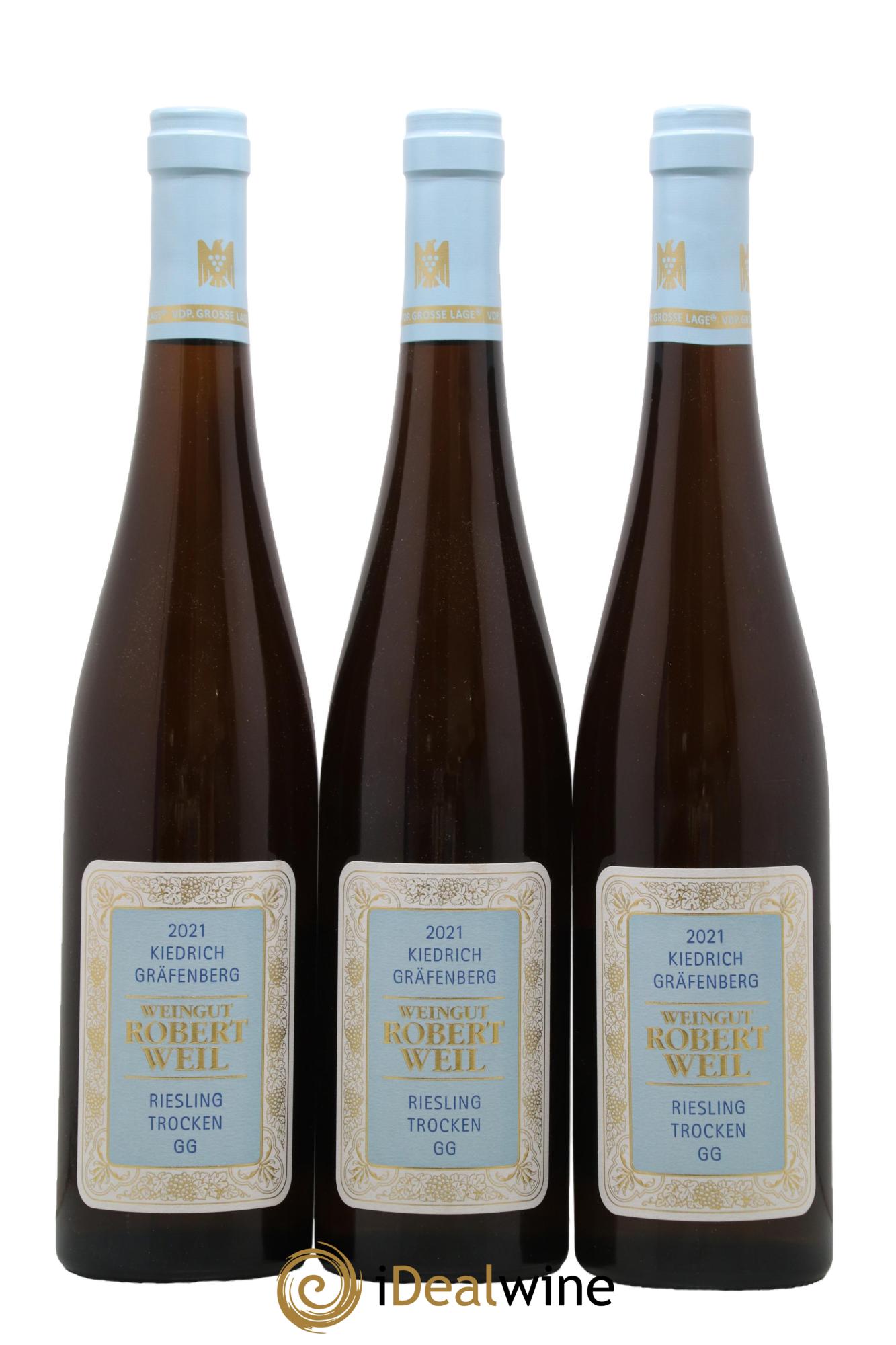 Allemagne Rheingau Riesling Kiedrich Gräfenberg GG Robert Weil 2021 - Lot de 3 bouteilles - 0