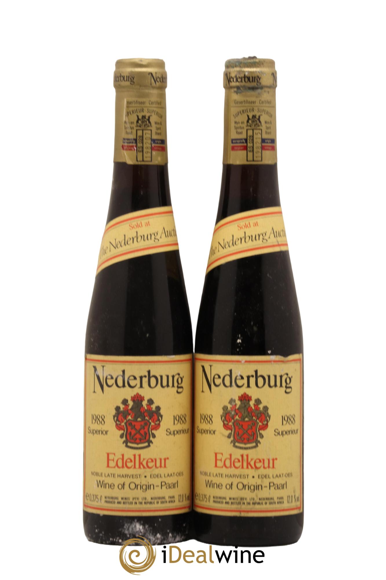 Afrique du Sud Edelkeur Nederburg Wine 1988 - Posten von 2 Demi-Flaschen - 0