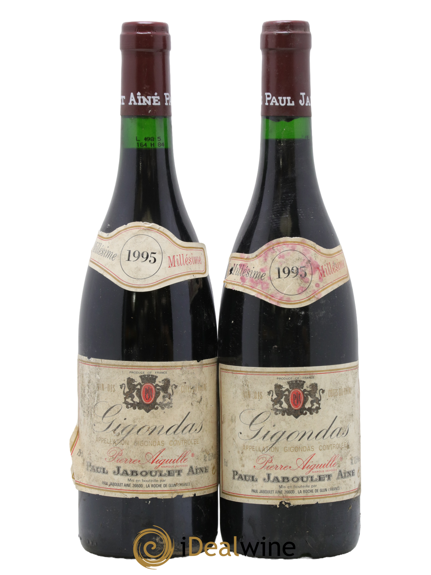 Gigondas Pierre Aiguille Paul Jaboulet Ainé 1995 - Lot de 2 bouteilles - 0