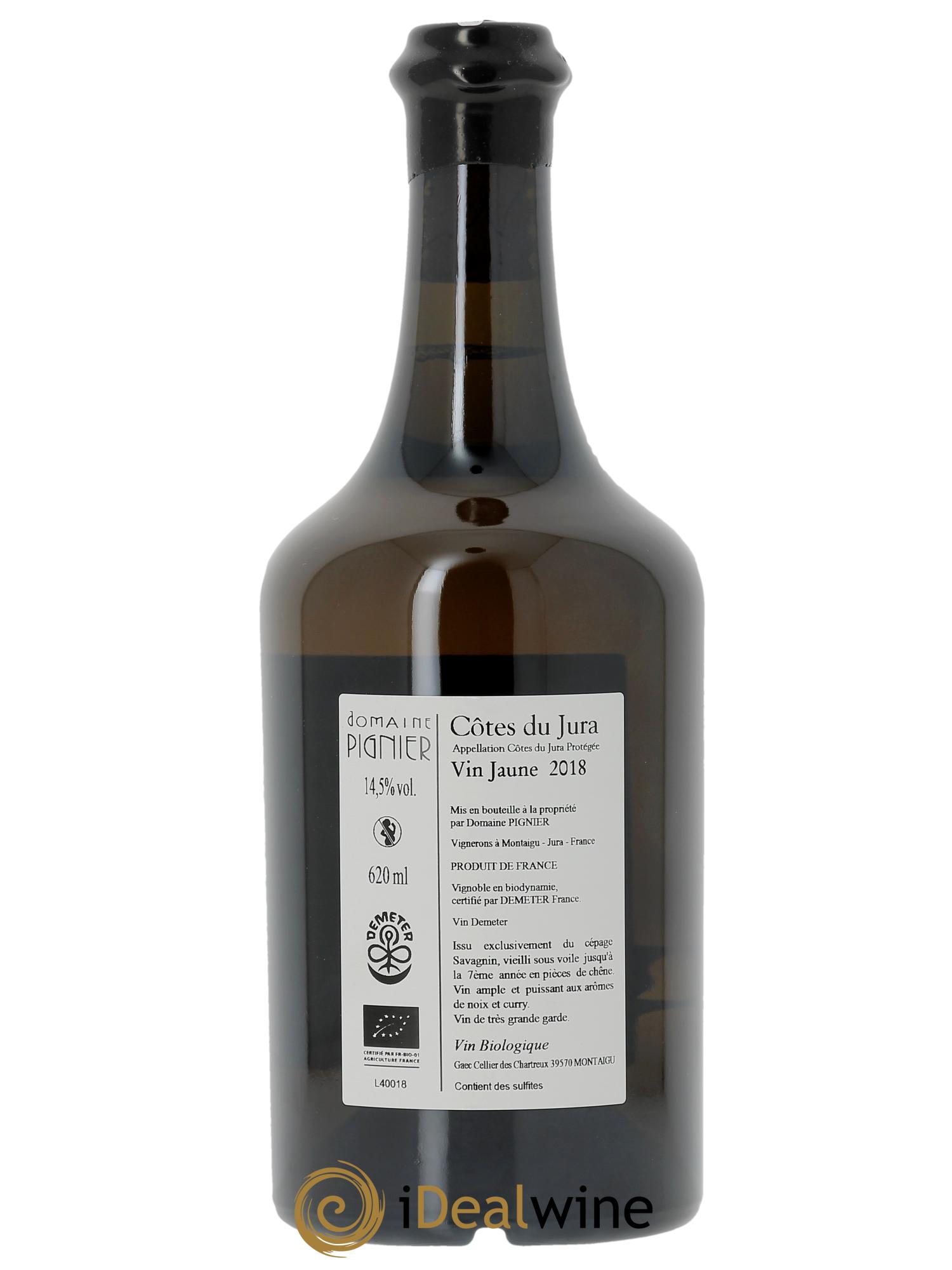 Côtes du Jura Vin Jaune Domaine Pignier  2018 - Lot de 1 bouteille - 1