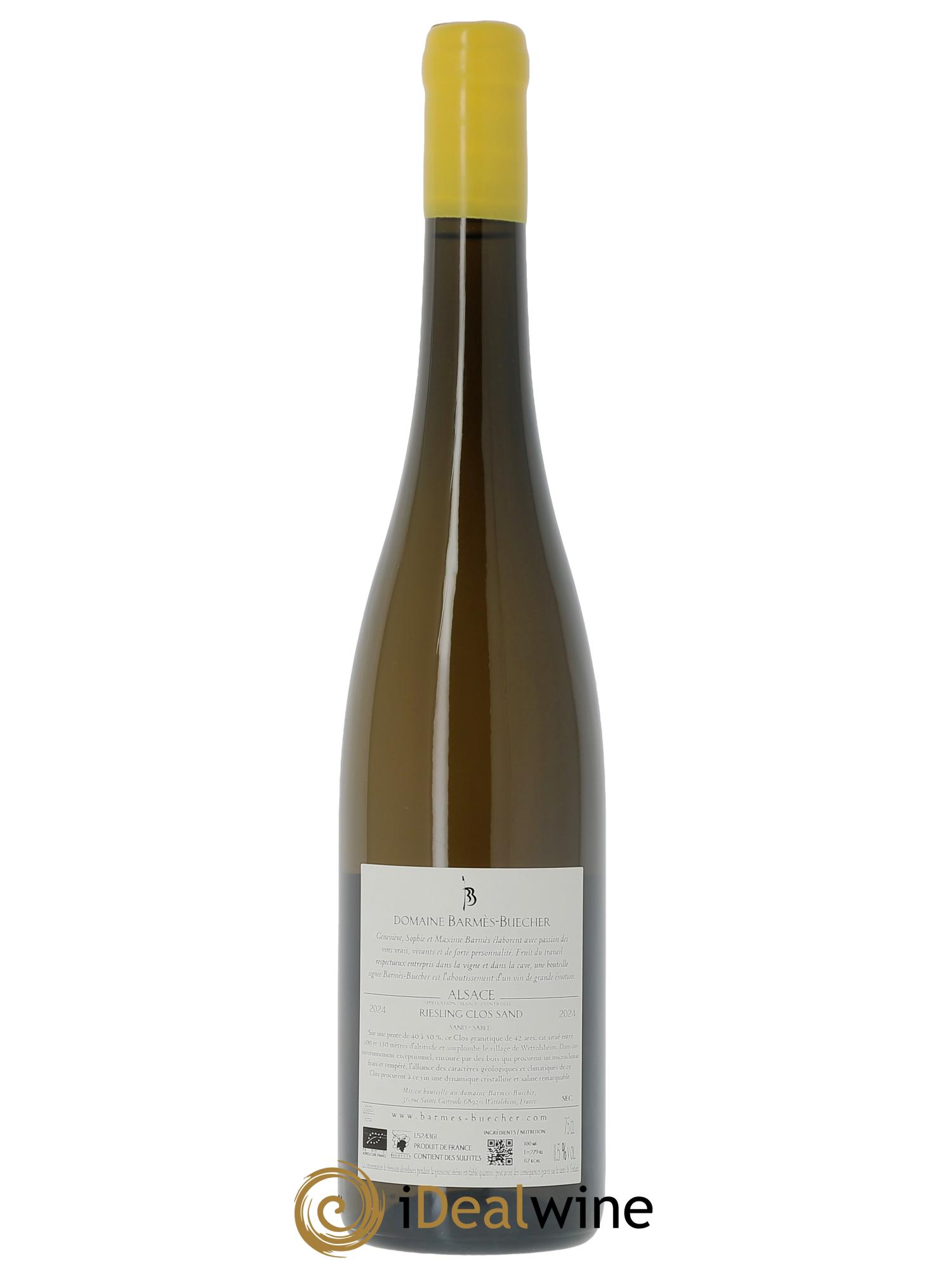 Alsace Riesling Clos Sand Barmes-Buecher  2024 - Lot de 1 bouteille - 1