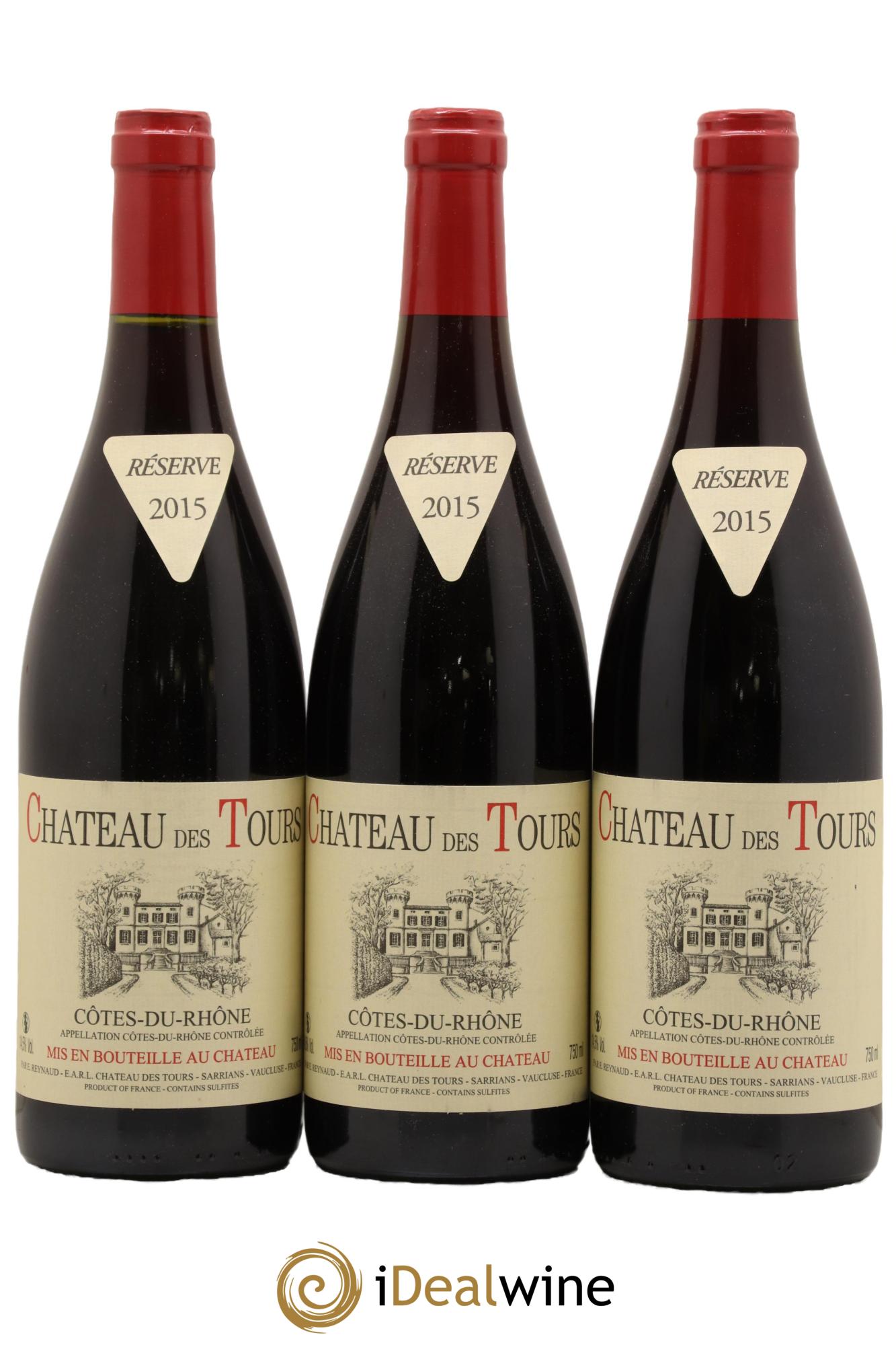 Côtes-du-Rhône Château des Tours Emmanuel Reynaud 2015 - Lot de 3 bouteilles - 0