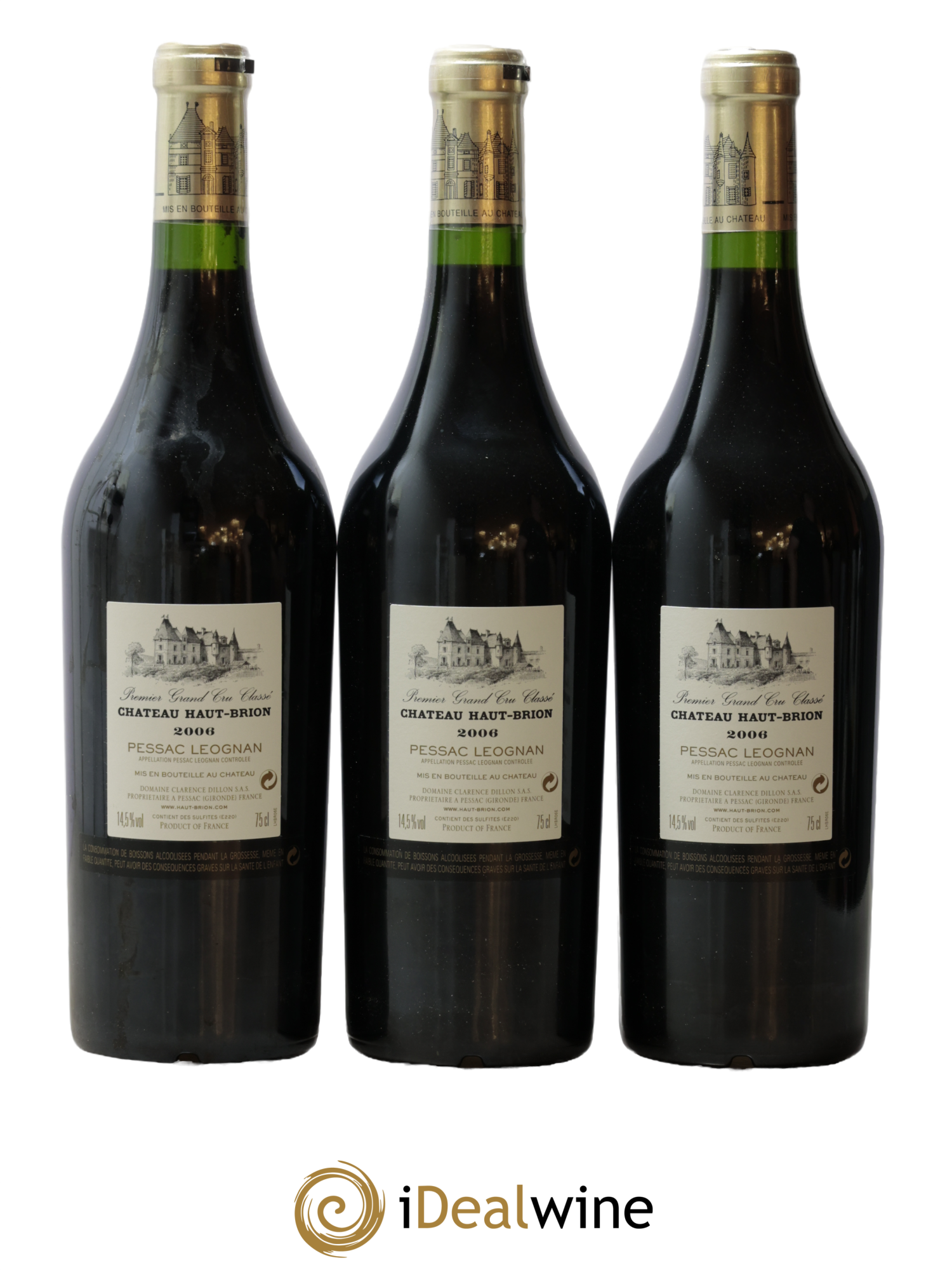 Château Haut Brion 1er Grand Cru Classé 2006 - Lot de 3 bouteilles - 1