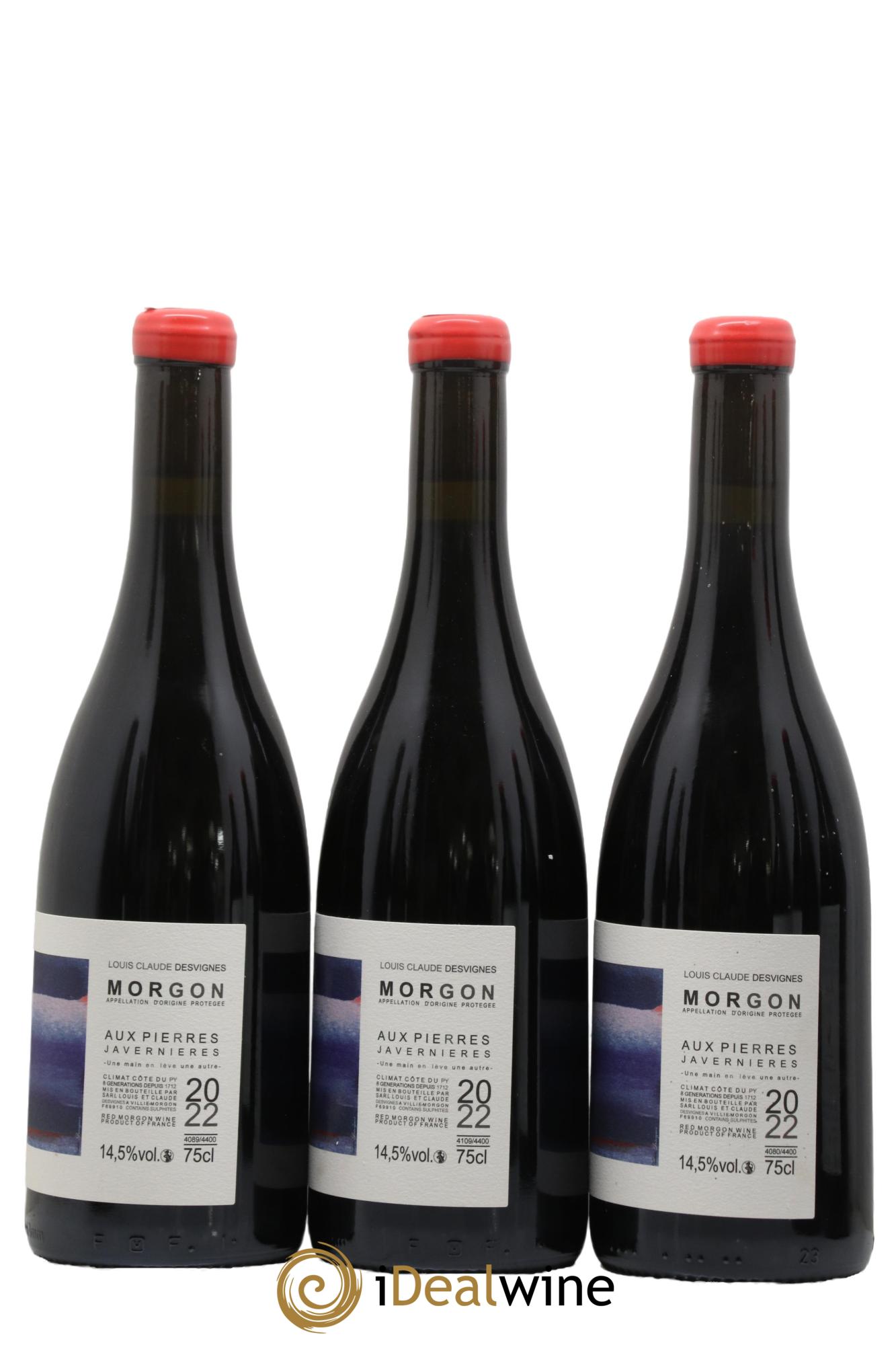 Morgon Javernières Aux Pierres Louis-Claude Desvignes 2022 - Lot de 3 bouteilles - 1
