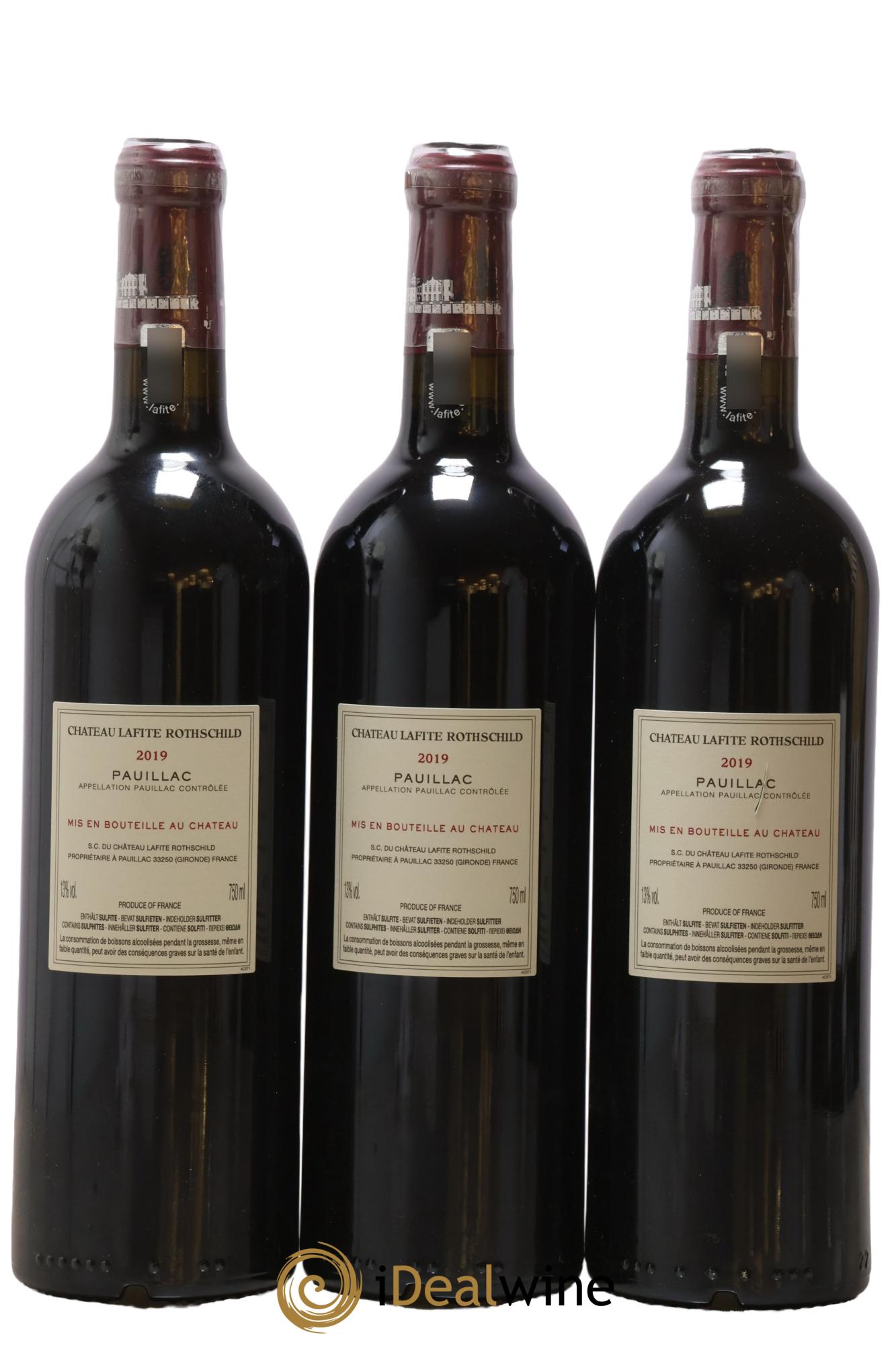 Château Lafite Rothschild 1er Grand Cru Classé 2019 - Lot of 3 bottles - 1