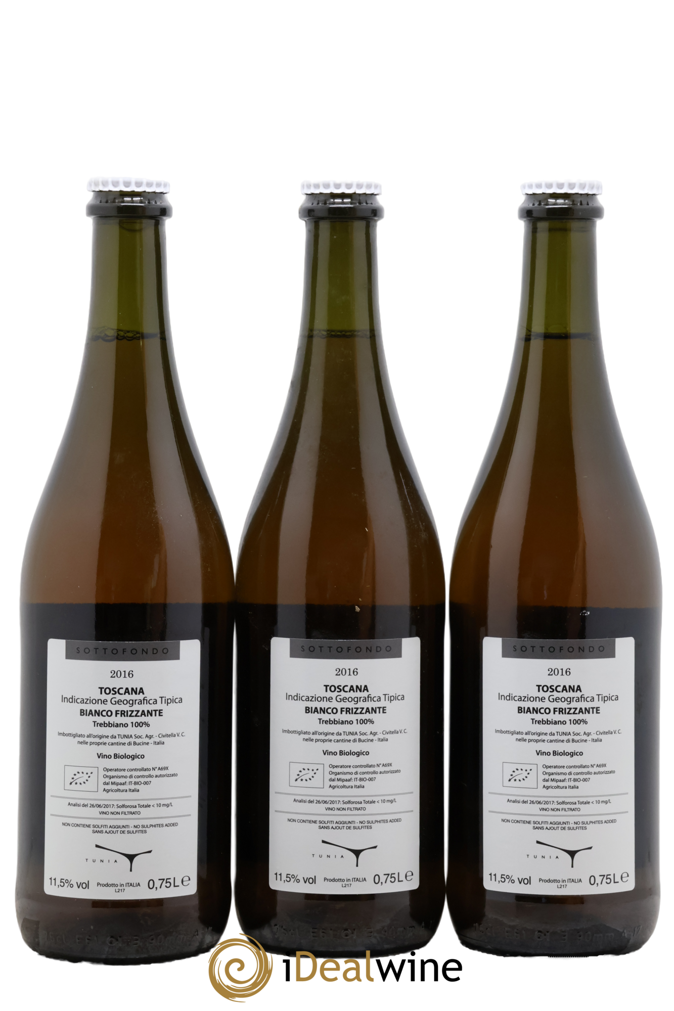 Italie Toscana IGT Sottofondo Tunia 2016 - Lot of 3 bottles - 1