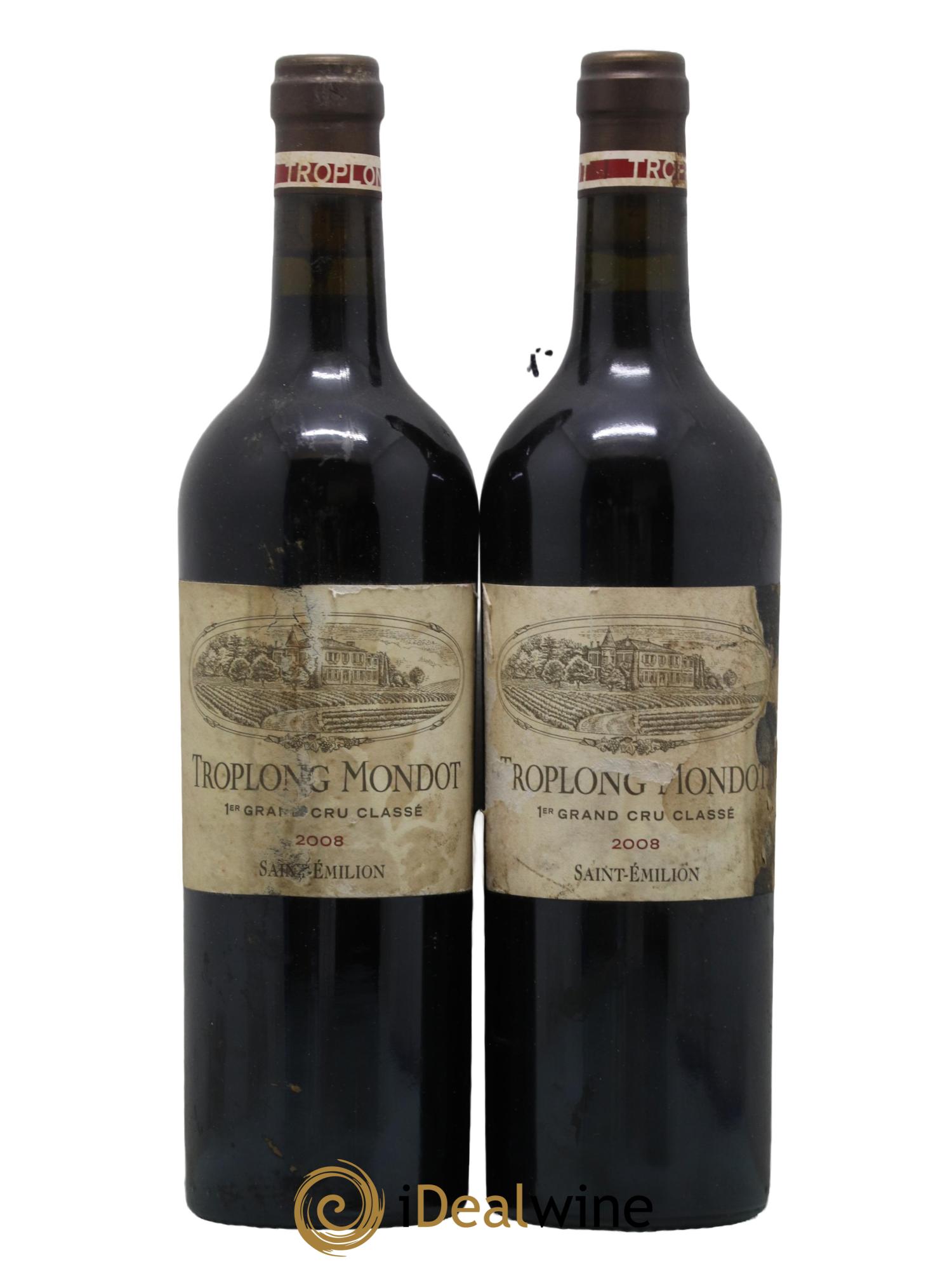 Château Troplong Mondot 1er Grand Cru Classé B 2008 - Lot de 2 bouteilles - 0