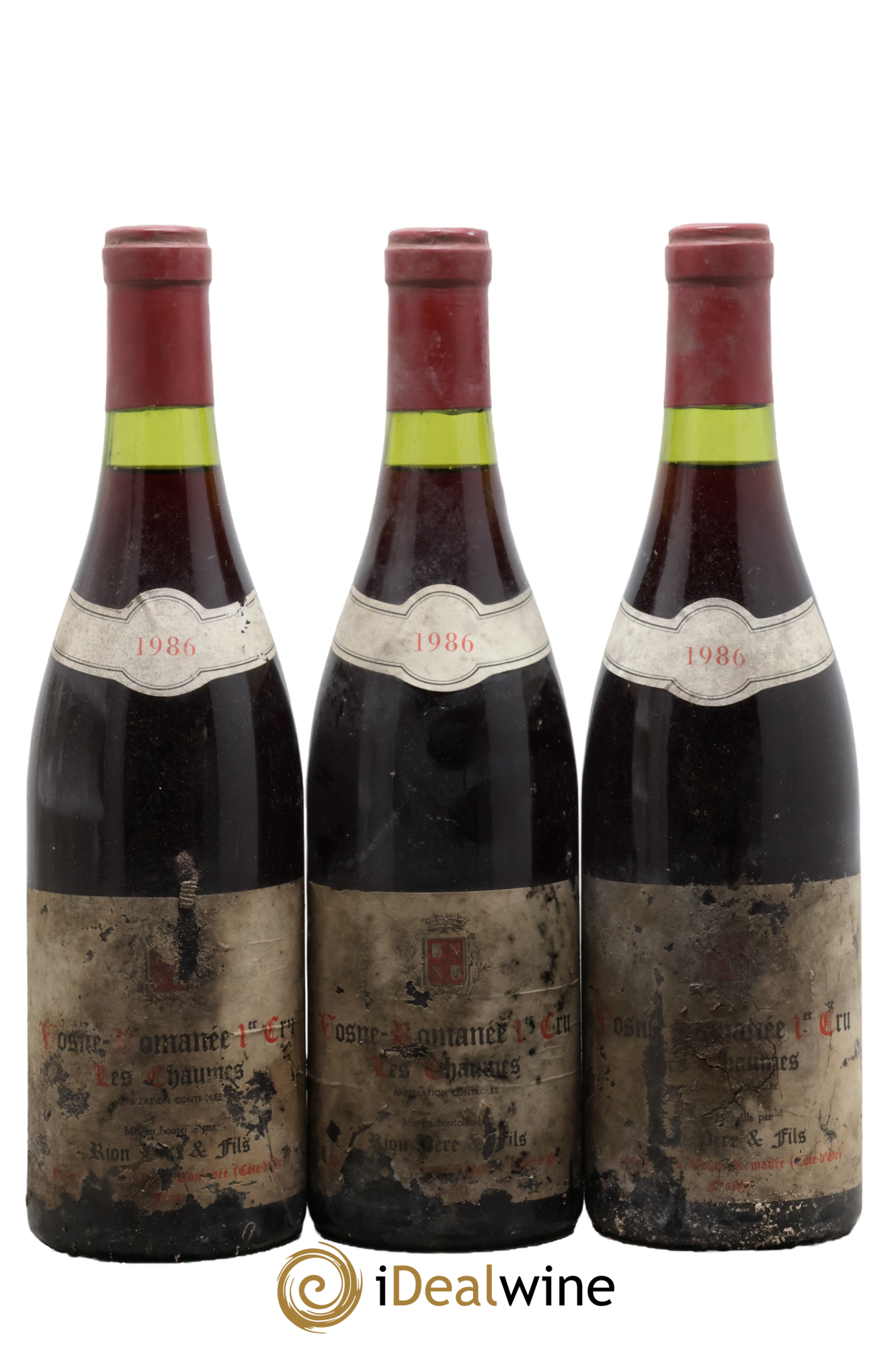 Vosne-Romanée 1er Cru Les Chaumes Rion Père Et Fils 1986 - Lot de 3 bouteilles - 0