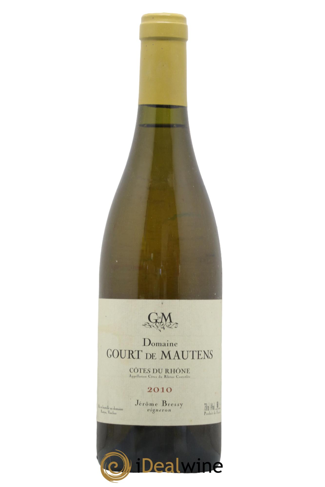Côtes-du-Rhône Domaine Gourt de Mautens - Jérôme Bressy 2010 - Lot de 1 bouteille - 0