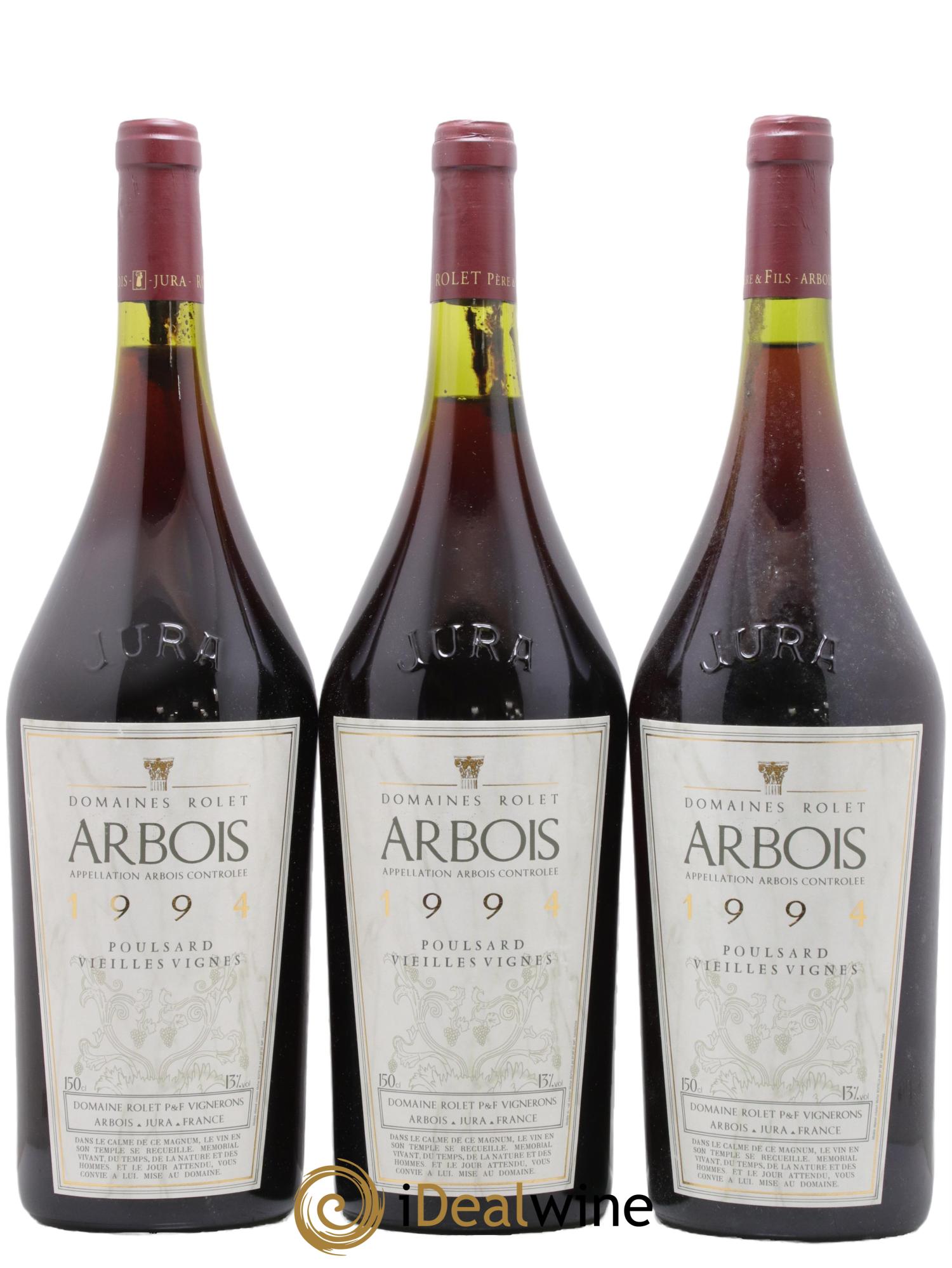 Arbois Poulsard Vieilles Vignes Domaine Rolet 1994 - Lot de 3 magnums - 0