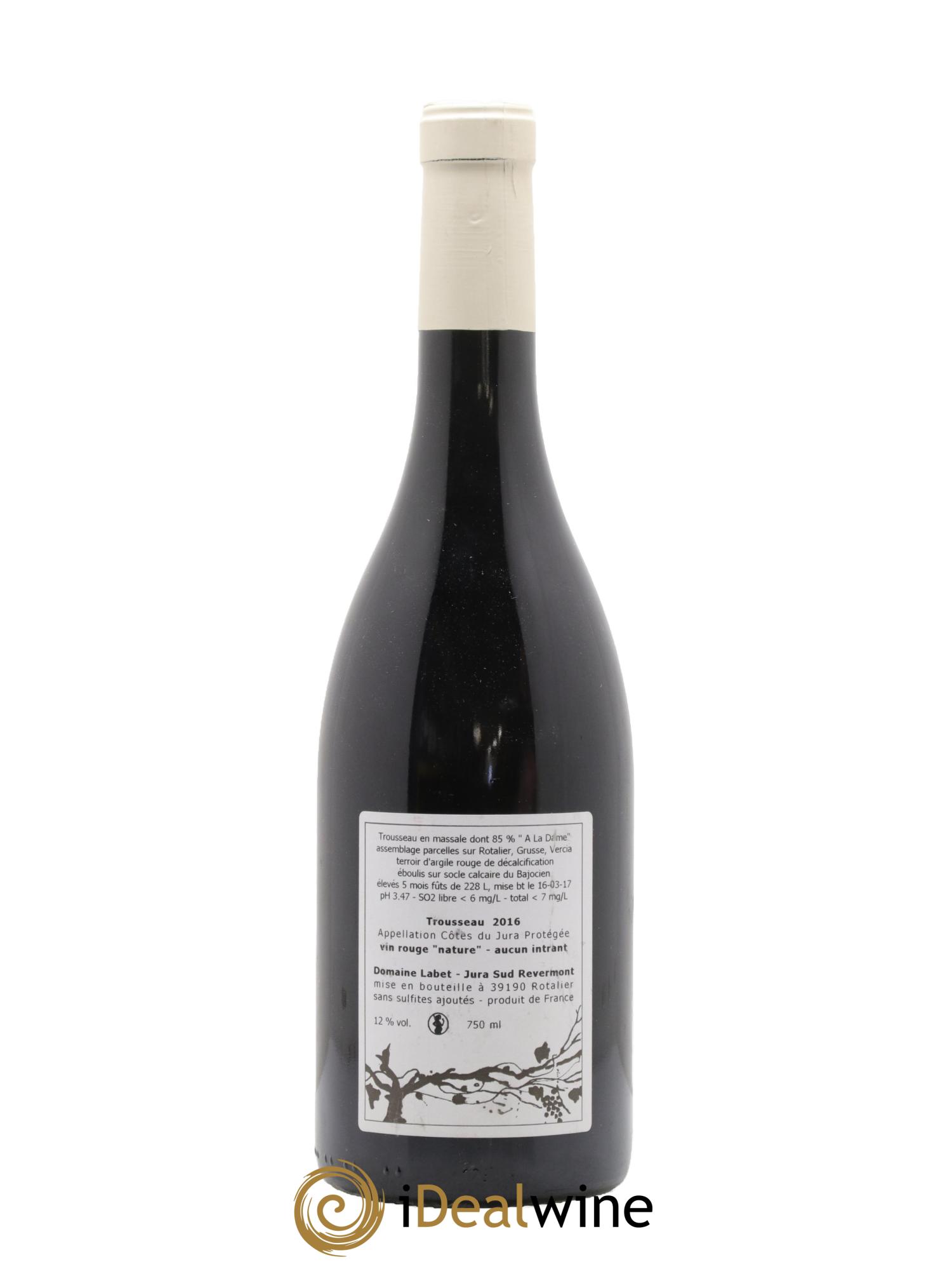 Côtes du Jura Trousseau Labet 2016 - Lot de 1 bouteille - 1