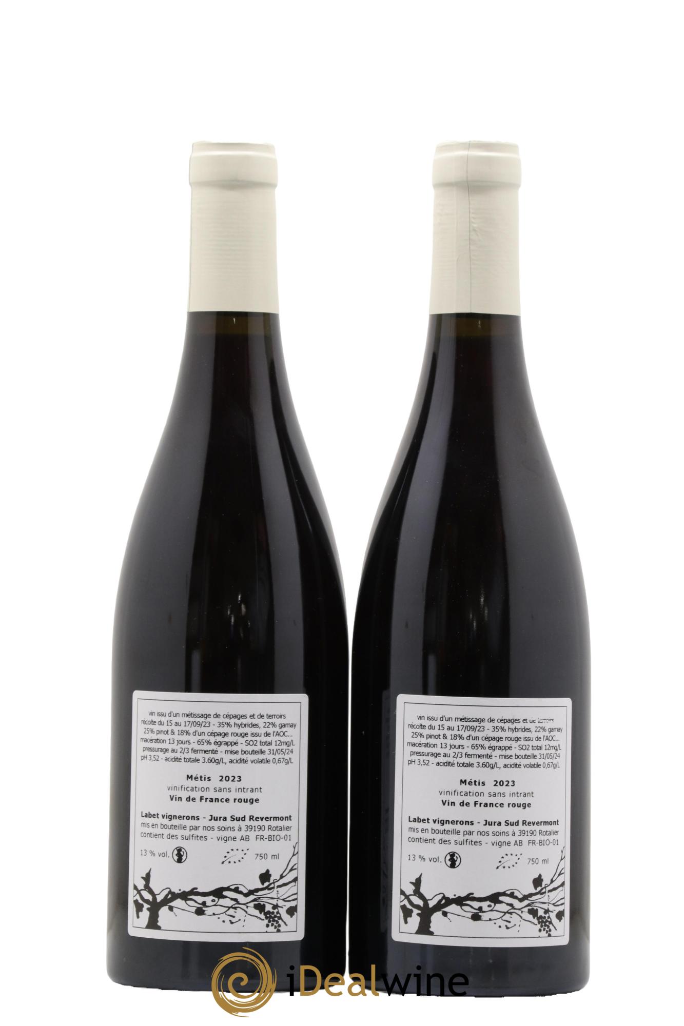 Vin de France Métis Romain - Julien - Charline Labet 2023 - Lot de 2 bouteilles - 1