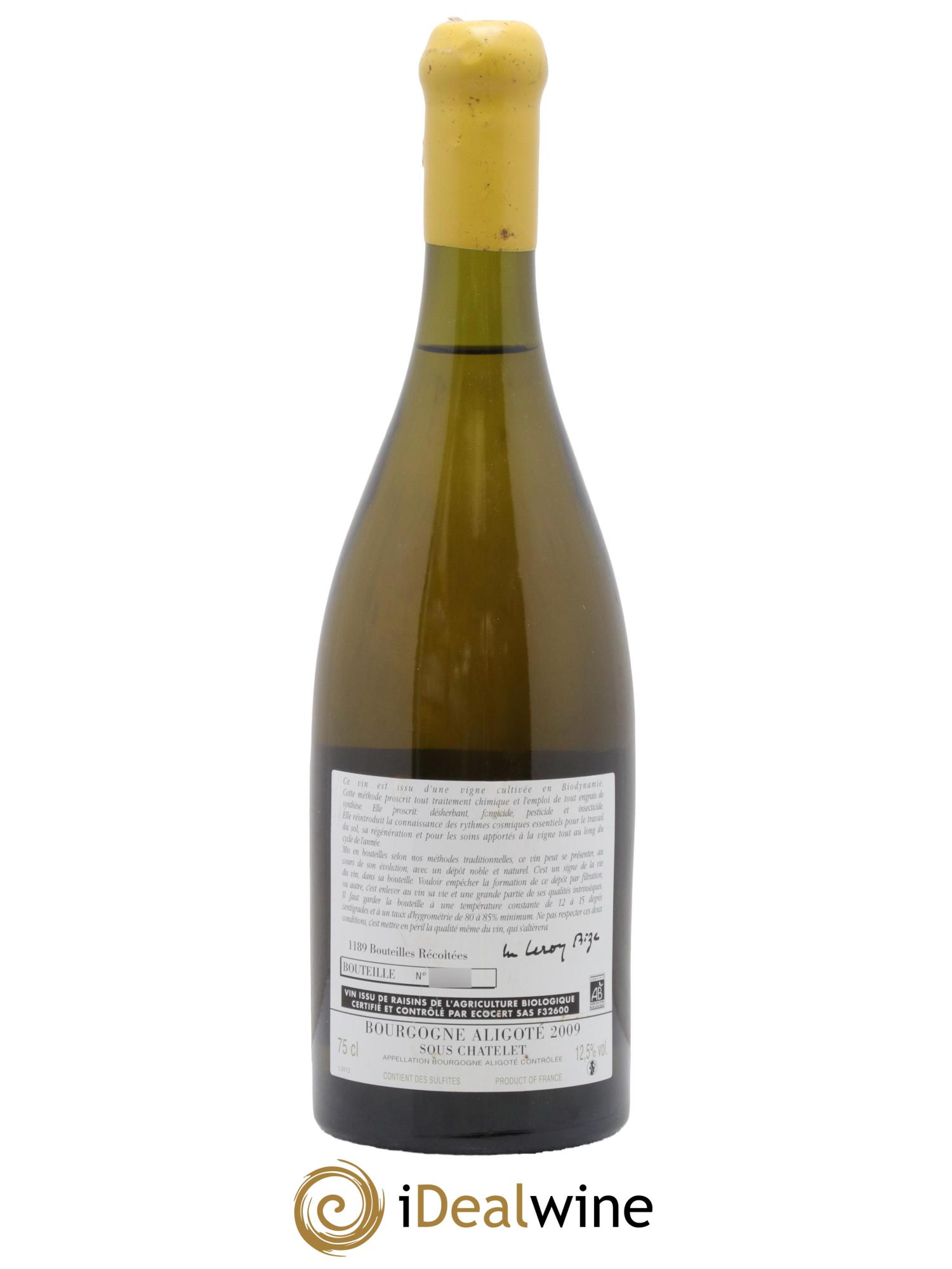 Bourgogne Aligoté Sous Chatelet d'Auvenay (Domaine) 2009 - Lot de 1 bouteille - 1