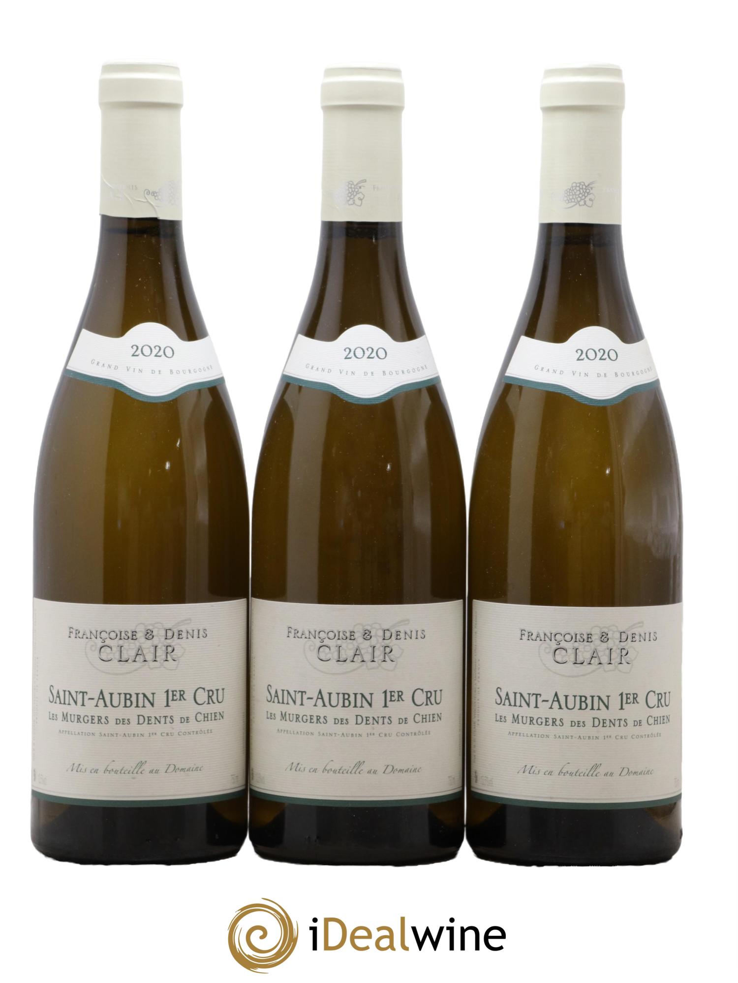 Saint-Aubin 1er Cru Les Murgers Des Dents De Chien Françoise & Denis Clair 2020 - Lot de 3 bouteilles - 0