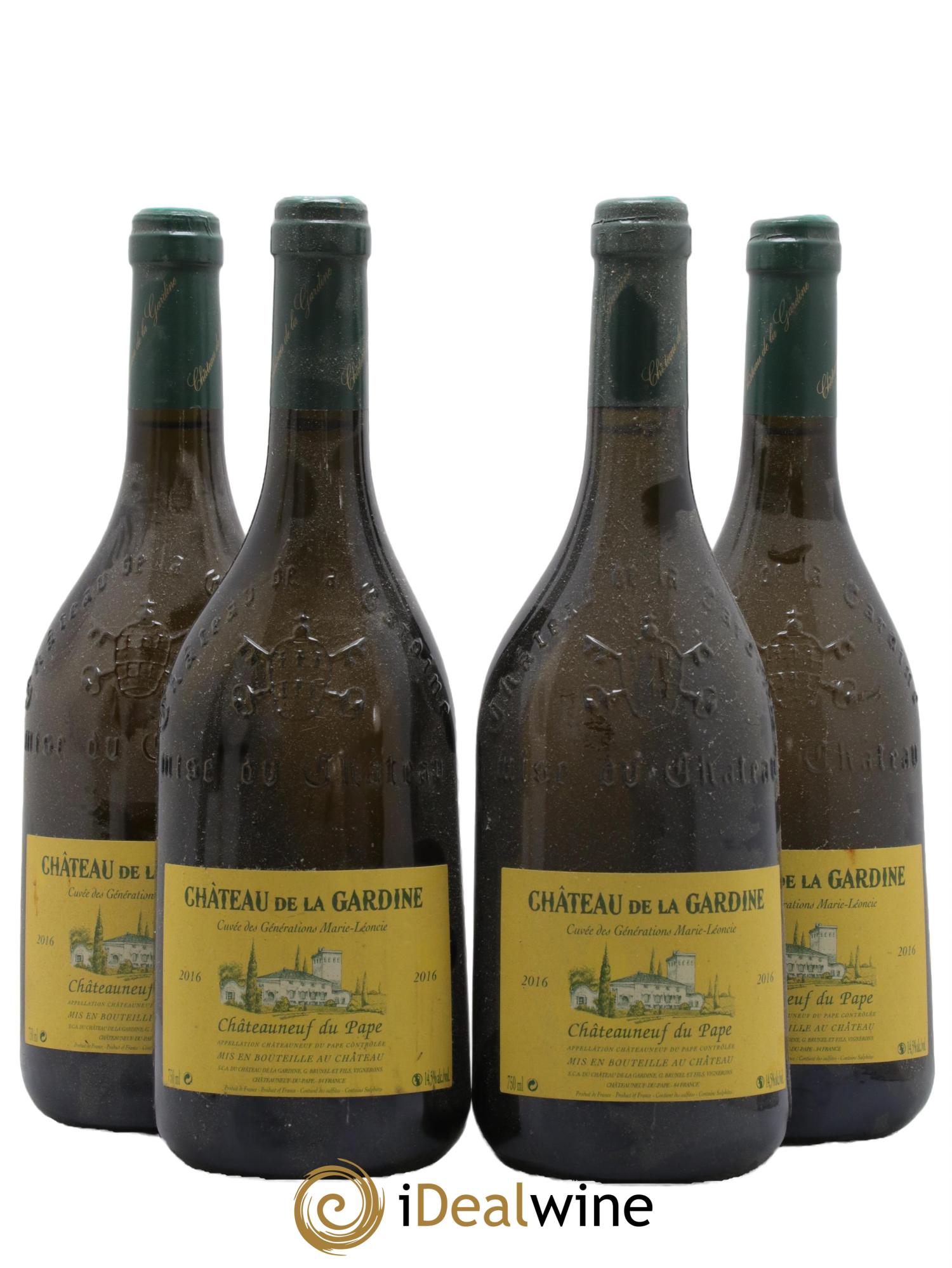 Châteauneuf-du-Pape La Gardine Cuvée des Générations Marie Léoncie Famille Brunel 2016 - Lot de 4 bouteilles - 0