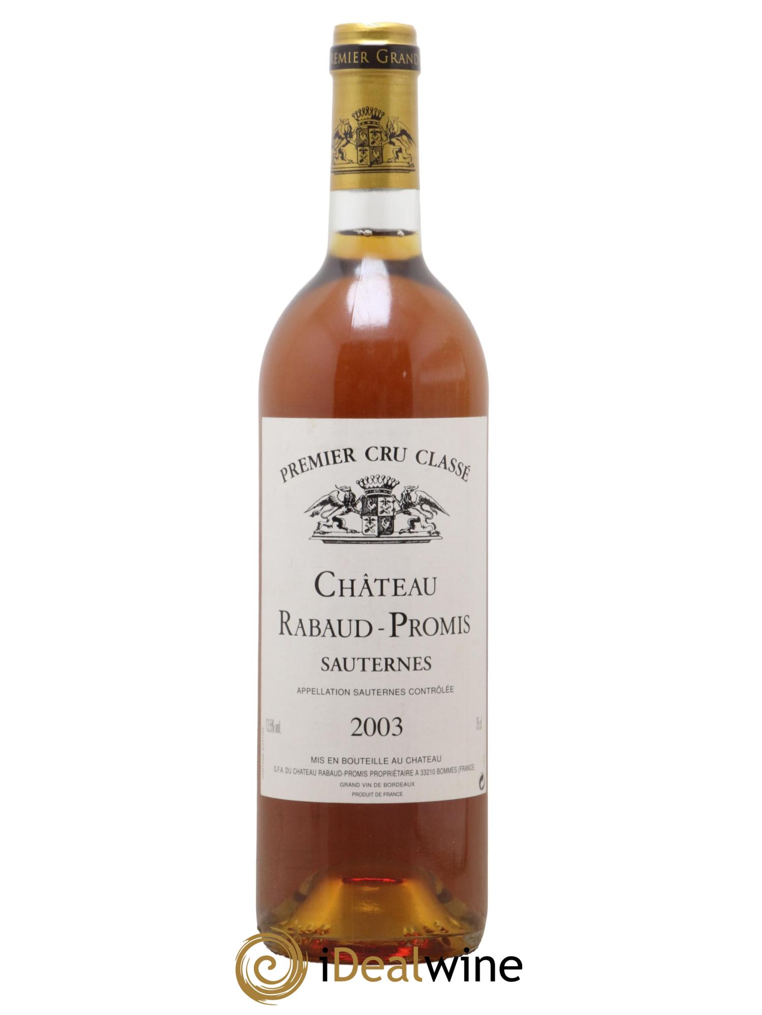 Château Rabaud Promis 1er Grand Cru Classé 2003 - Lotto di 1 bottiglia - 0