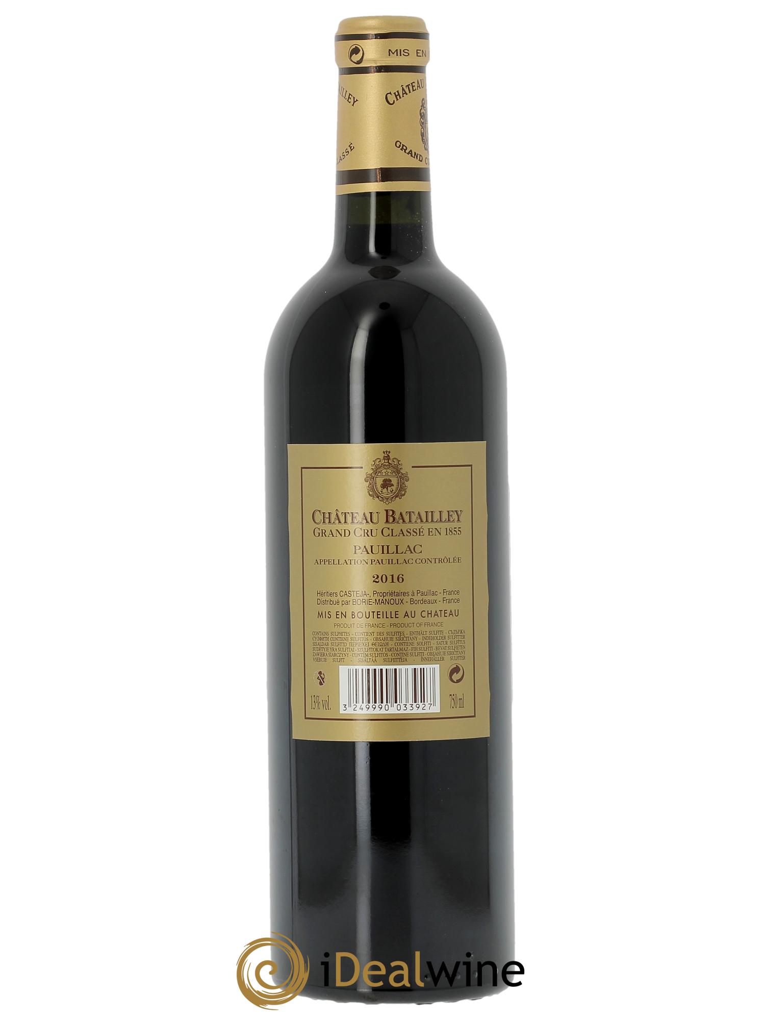 Château Batailley 5ème Grand Cru Classé  2016 - Lot de 1 bouteille - 1