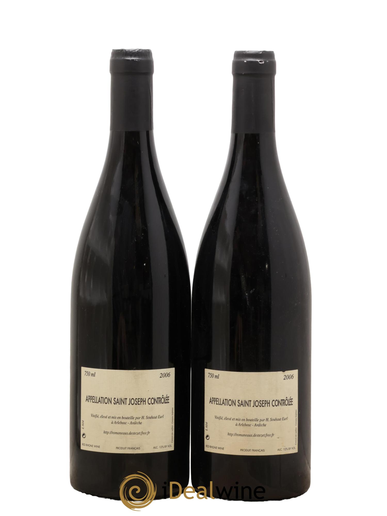 Saint-Joseph Sainte Epine Hervé Souhaut - Domaine Romaneaux-Destezet 2006 - Lotto di 2 bottiglie - 1
