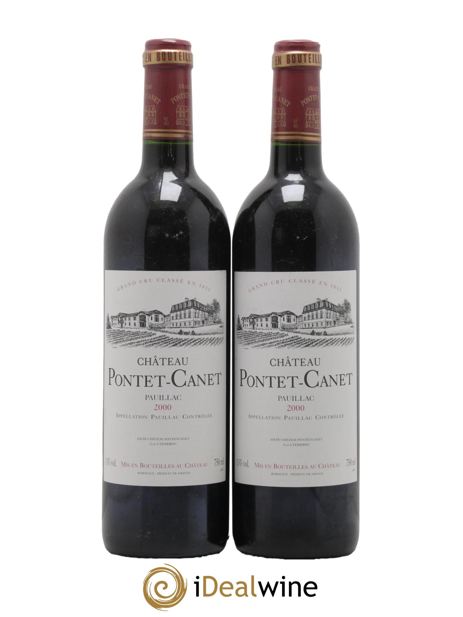 Château Pontet Canet 5ème Grand Cru Classé 2000 - Lot de 2 bouteilles - 0