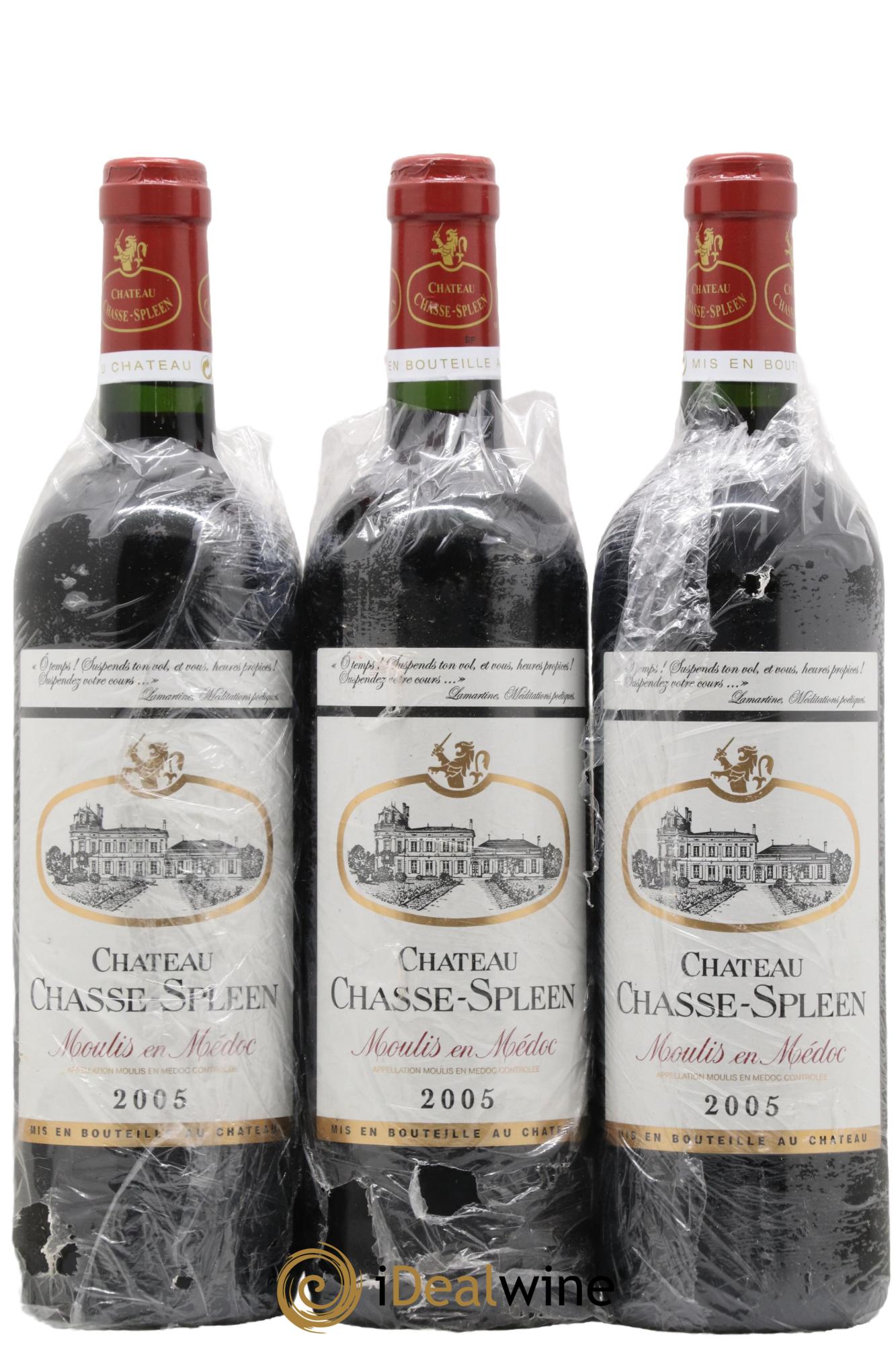 Château Chasse Spleen 2005 - Lot de 3 bouteilles - 0
