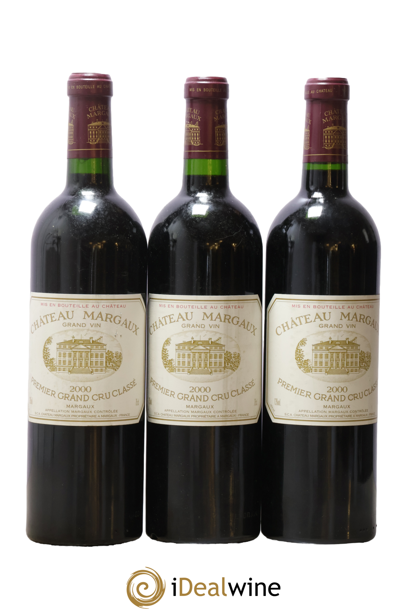 Château Margaux 1er Grand Cru Classé 2000 - Lot de 3 bouteilles - 0