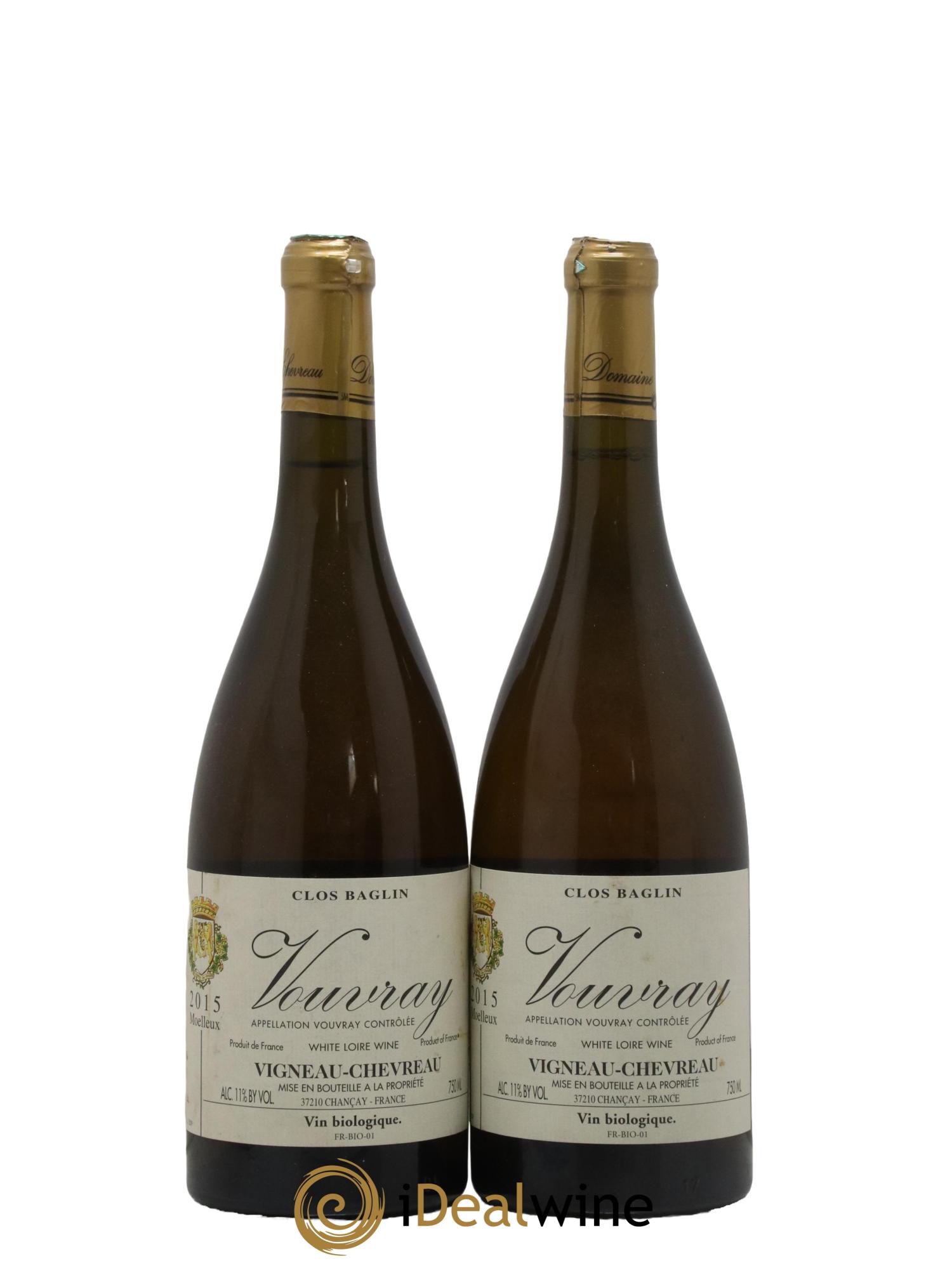 Vouvray Clos Baglin Domaine Vigneau-Chevreau 2015 - Lotto di 2 bottiglie - 0