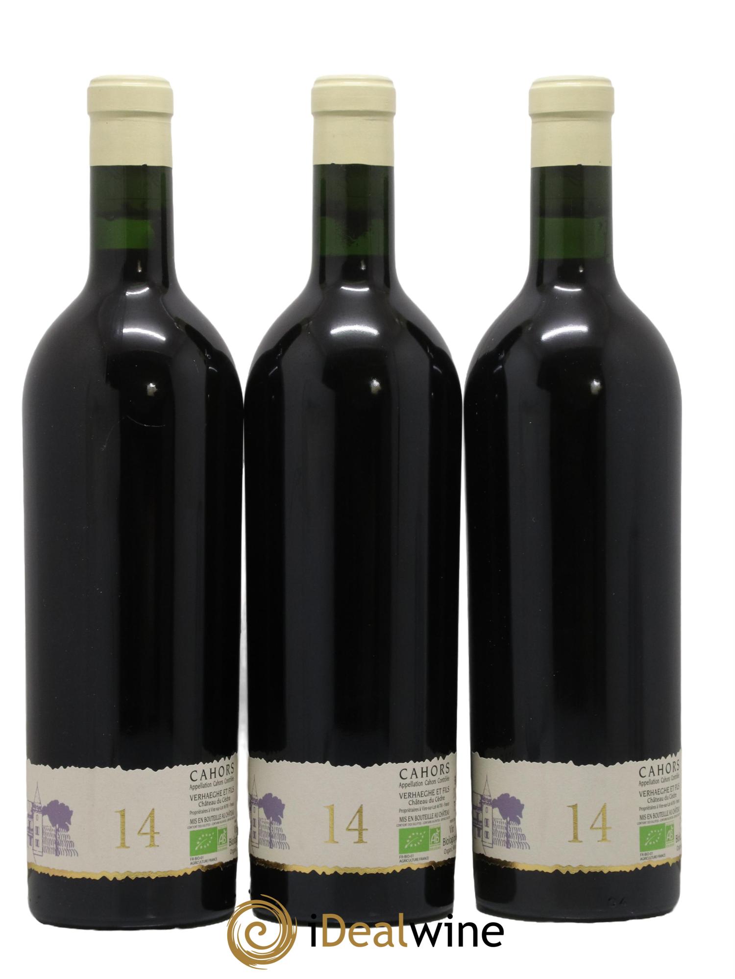 Cahors Château du Cèdre GC Pascal et Jean-Marc Verhaeghe 2014 - Lot de 3 bouteilles - 1