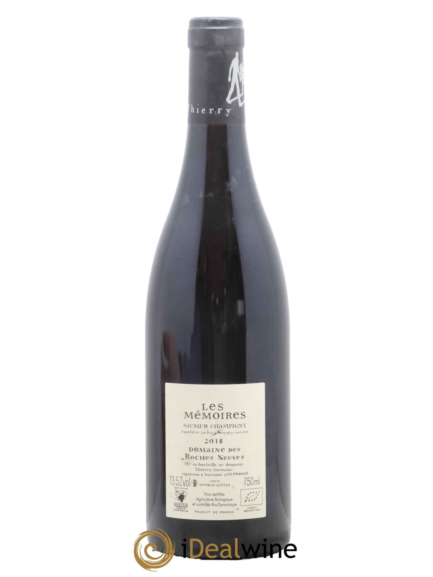 Saumur-Champigny Les Mémoires Domaine des Roches Neuves - Thierry Germain 2018 - Lot de 1 bouteille - 1