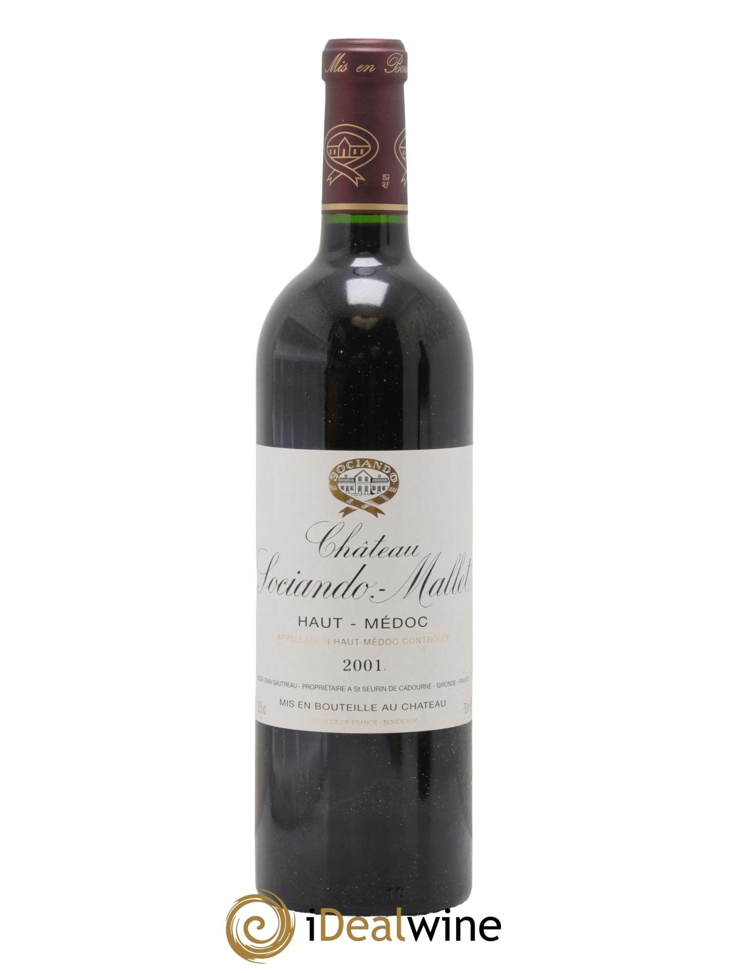 Château Sociando Mallet 2001 - Lot de 1 bouteille - 0