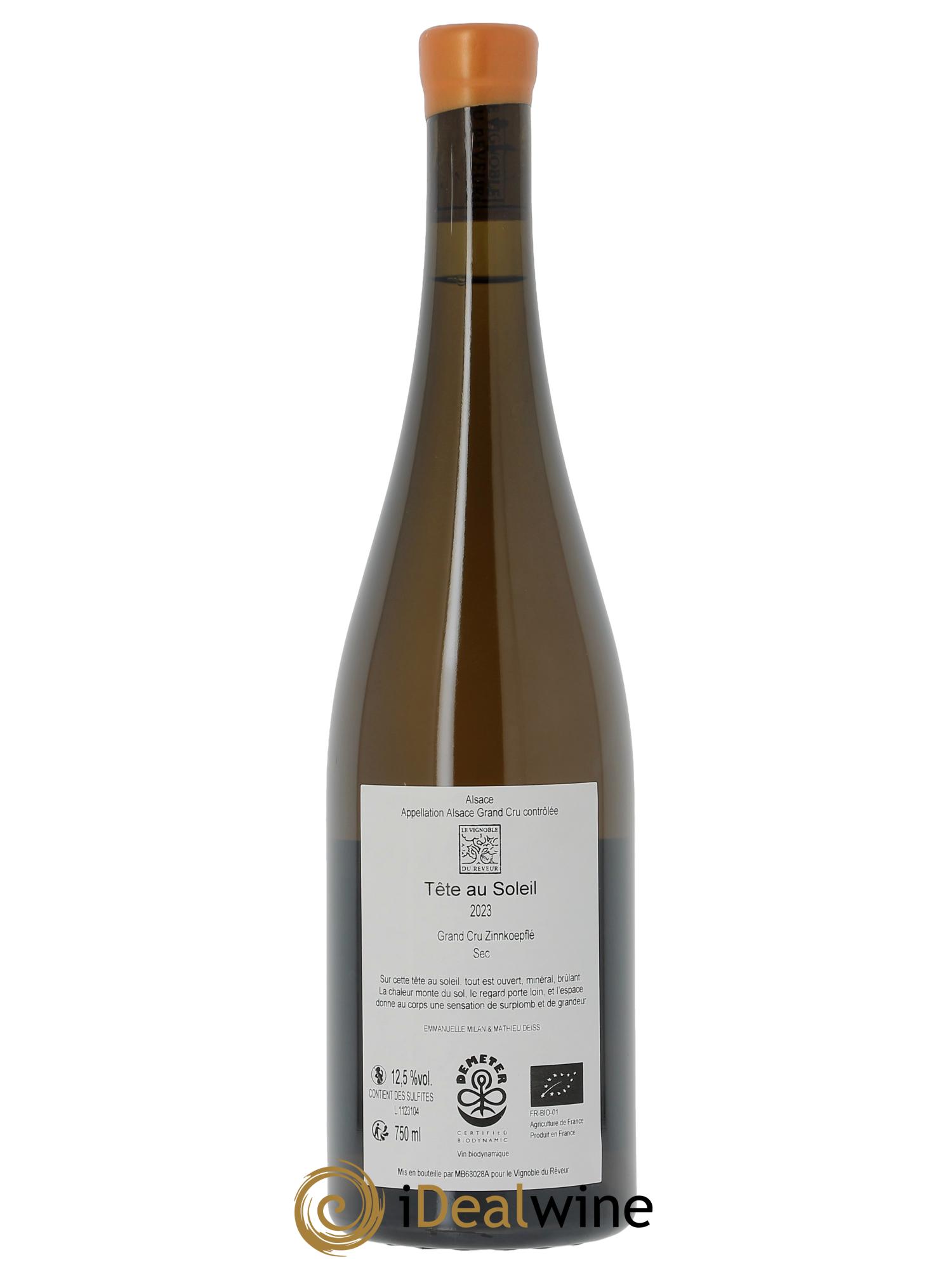 Alsace Grand Cru Zinnkoepflé Tête au Soleil Vignoble du Rêveur 2023 - Lotto di 1 bottiglia - 1