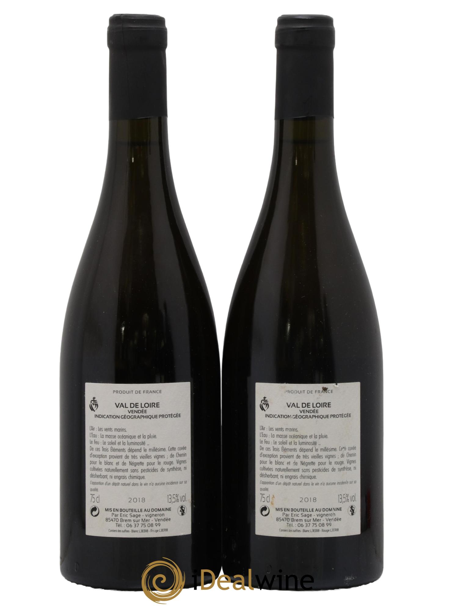Fiefs Vendéens Les 3 éléments Eric Sage 2018 - Lot de 2 bouteilles - 1