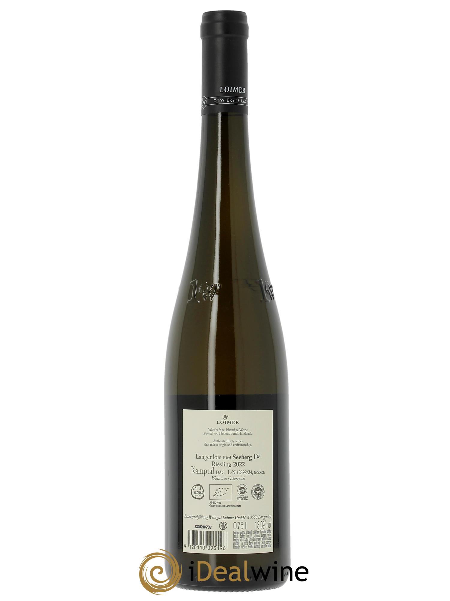 Riesling Loimer Seeberg  2022 - Lot de 1 bouteille - 1