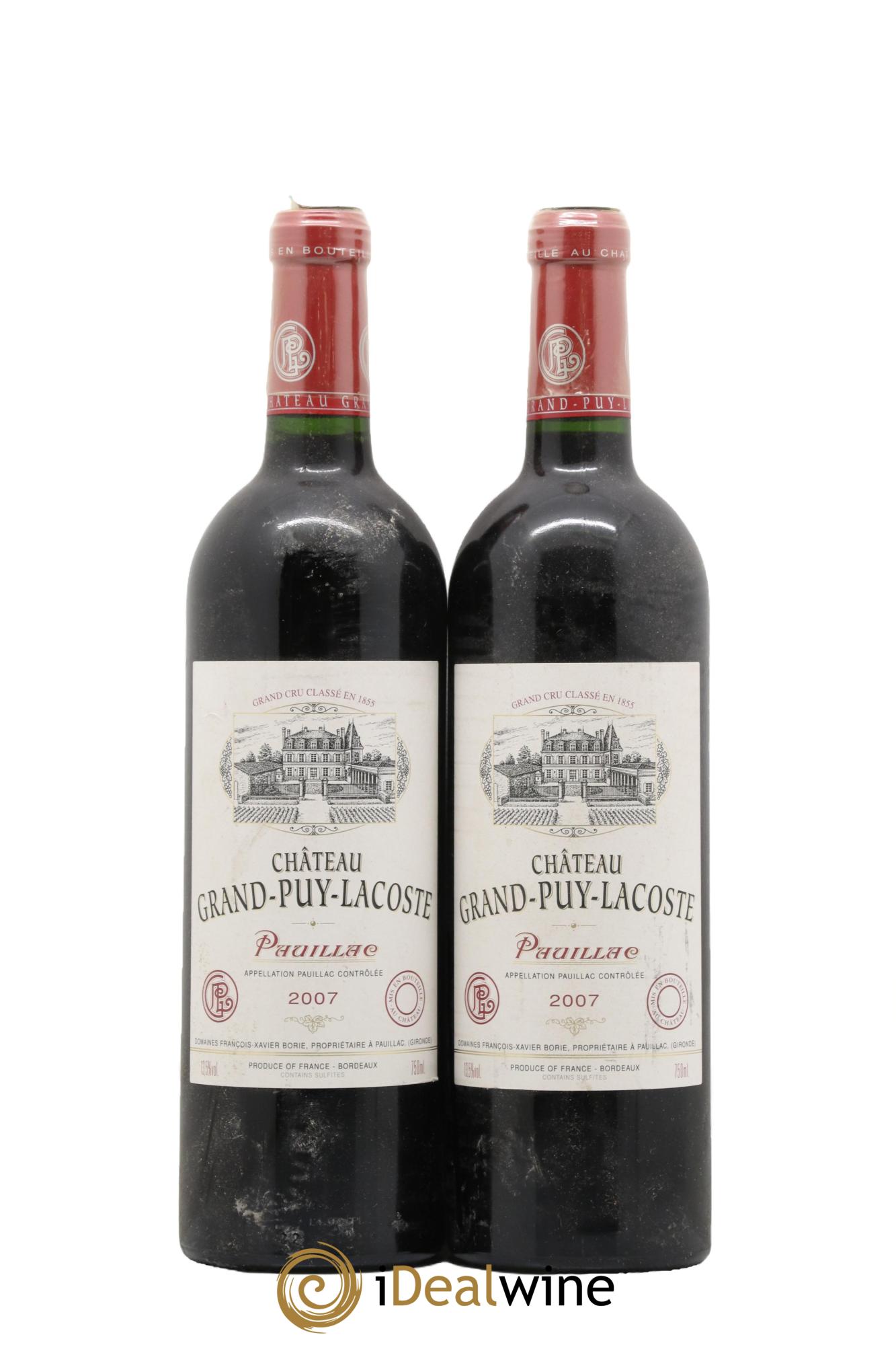 Château Grand Puy Lacoste 5ème Grand Cru Classé 2007 - Lot de 2 bouteilles - 0