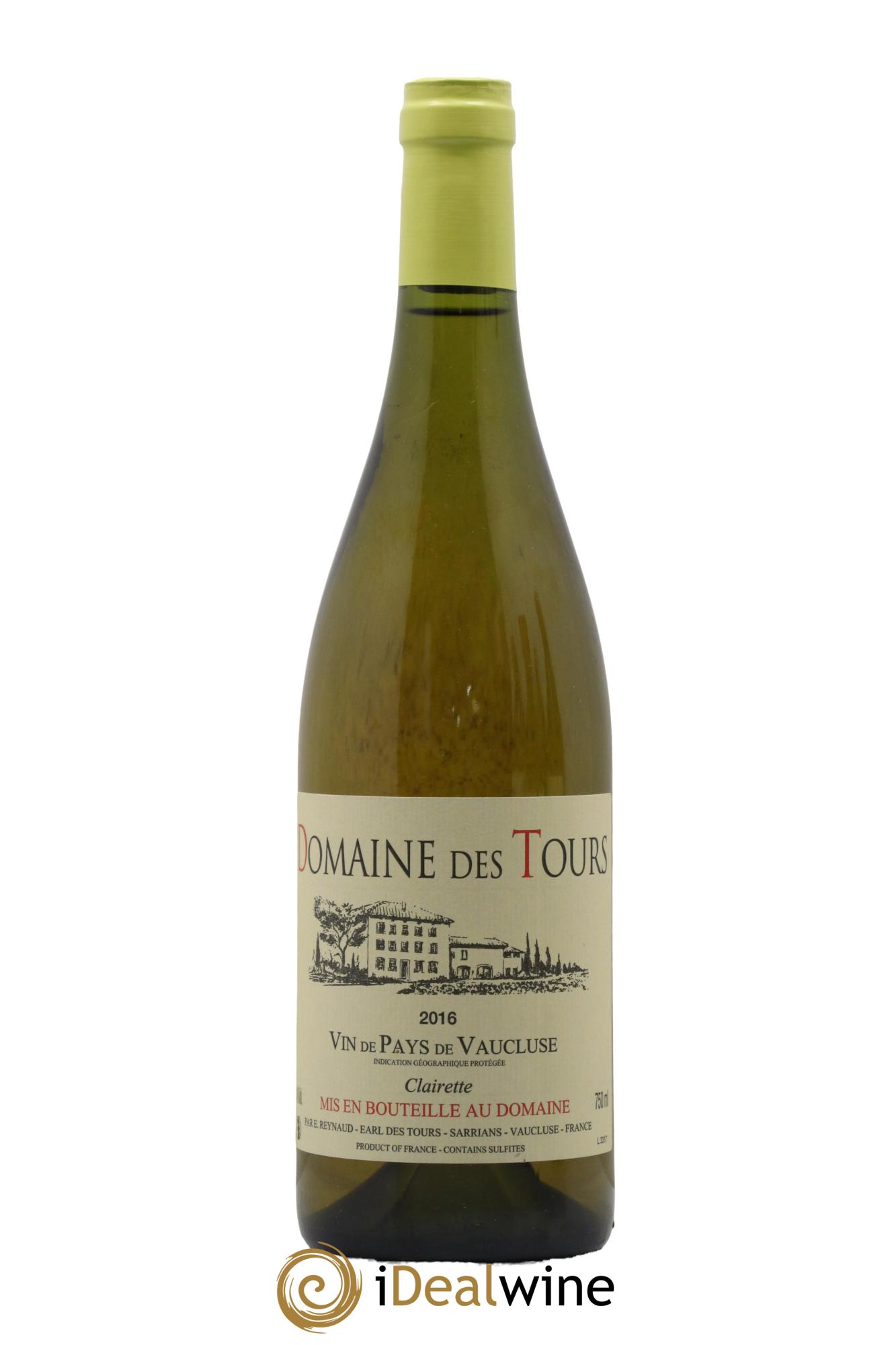 Vaucluse (Vin de Pays de Vaucluse) Domaine des Tours Clairette Emmanuel Reynaud 2016 - Lot de 1 bouteille - 0