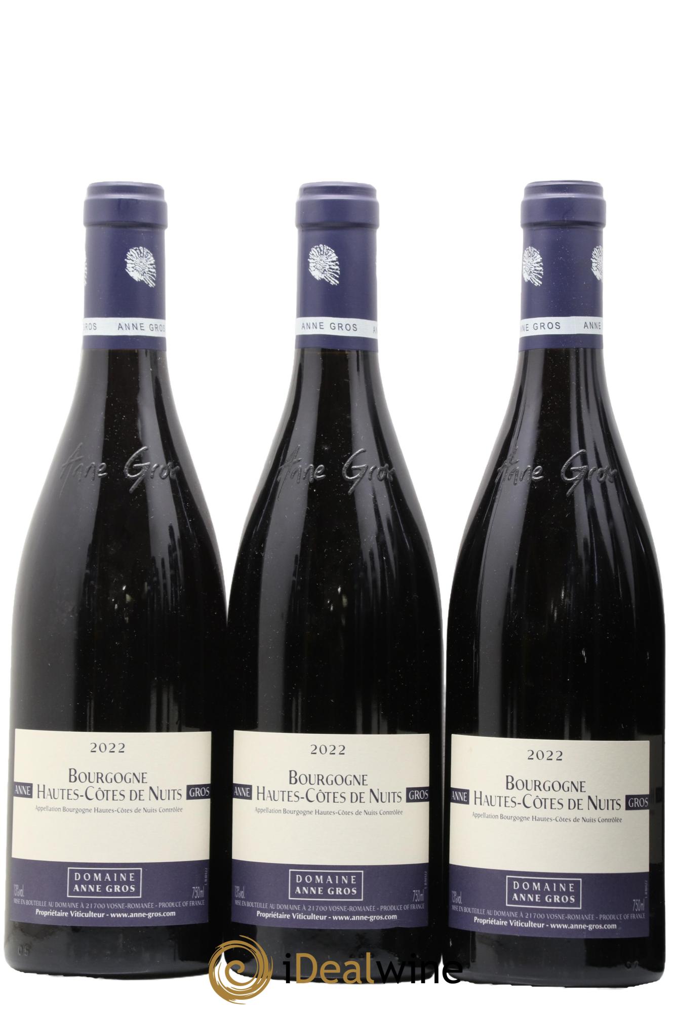 Hautes-Côtes de Nuits Anne Gros 2022 - Lotto di 3 bottiglie - 0