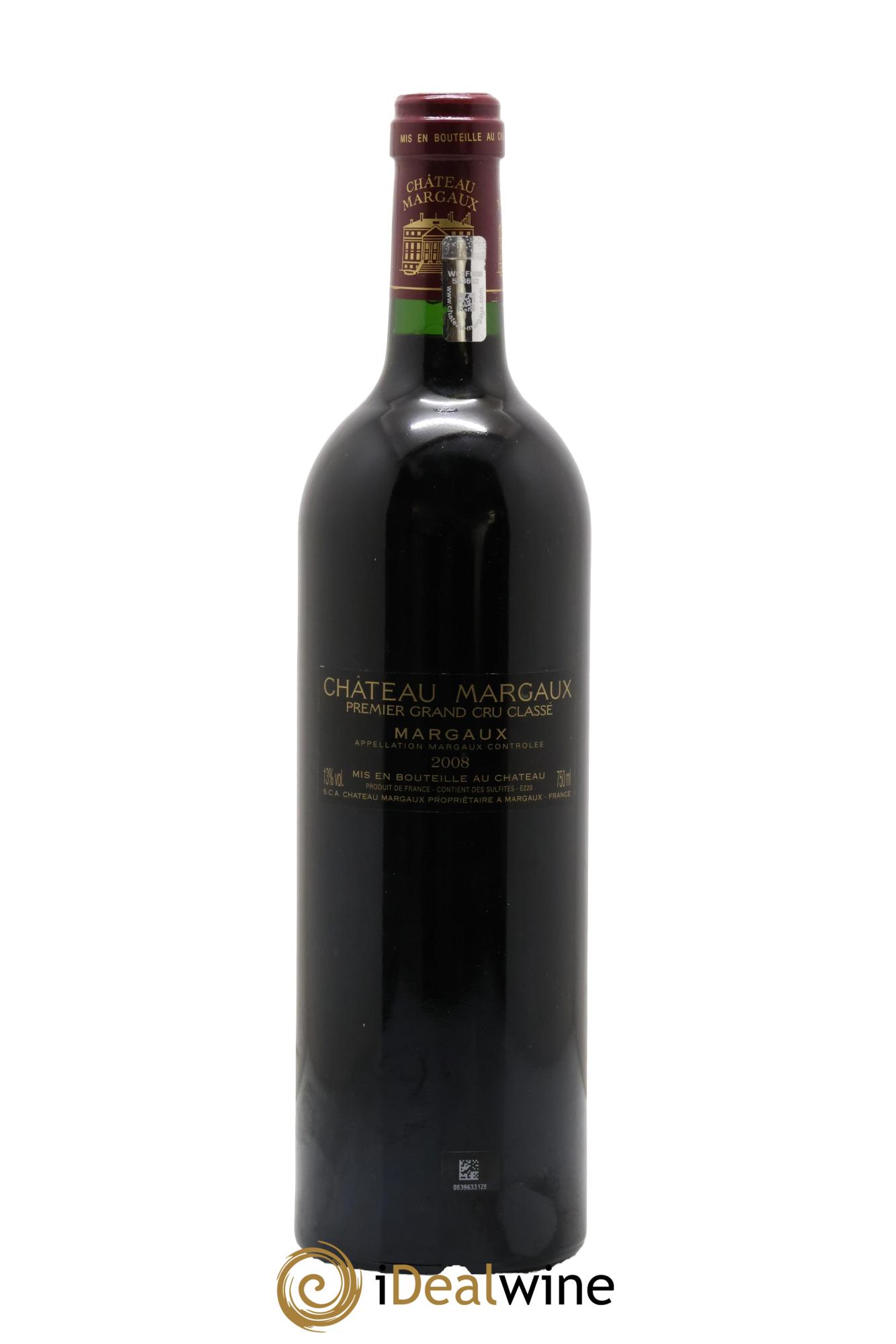 Château Margaux 1er Grand Cru Classé 2008 - Lot de 1 bouteille - 1