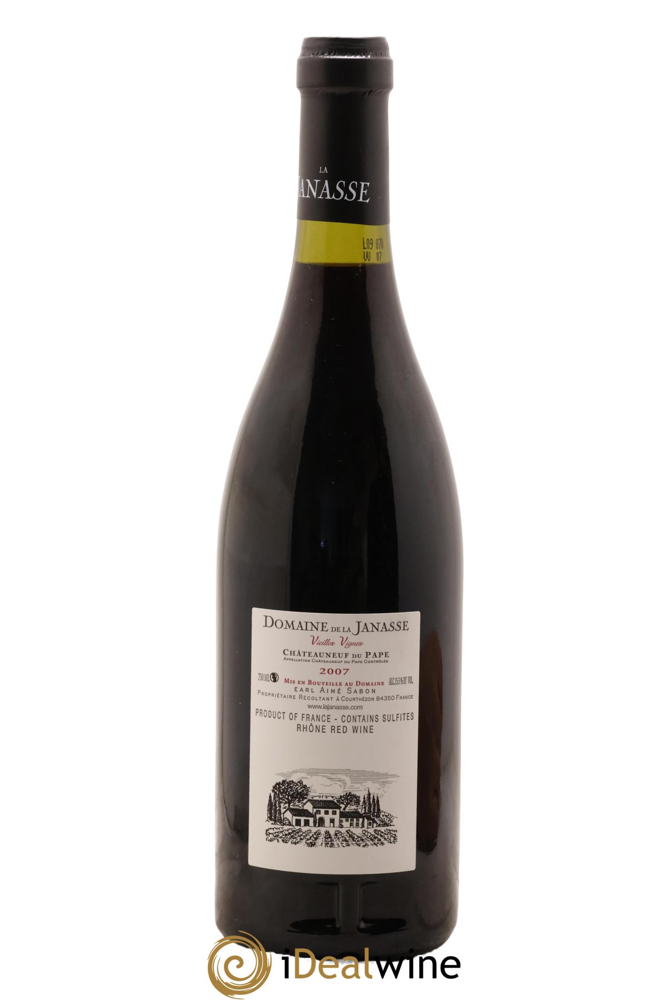 Châteauneuf-du-Pape Cuvée Vieilles Vignes La Janasse (Domaine de) 2007 - Lot of 1 bottle - 1