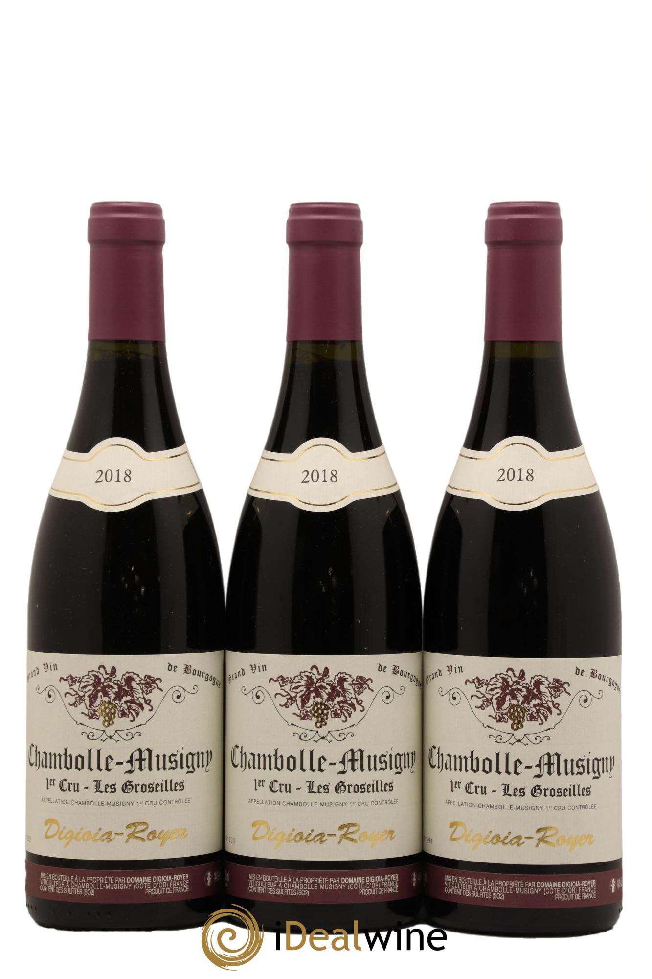 Chambolle-Musigny 1er Cru Les Groseilles Domaine Digioia Royer 2018 - Lot de 3 bouteilles - 0