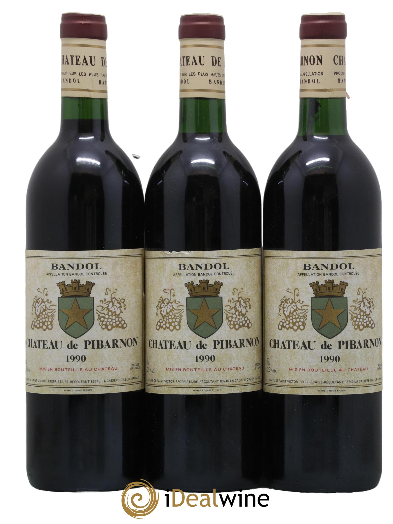 Bandol Château de Pibarnon Comte de Saint-Victor 1990 - Lot de 3 bouteilles - 0