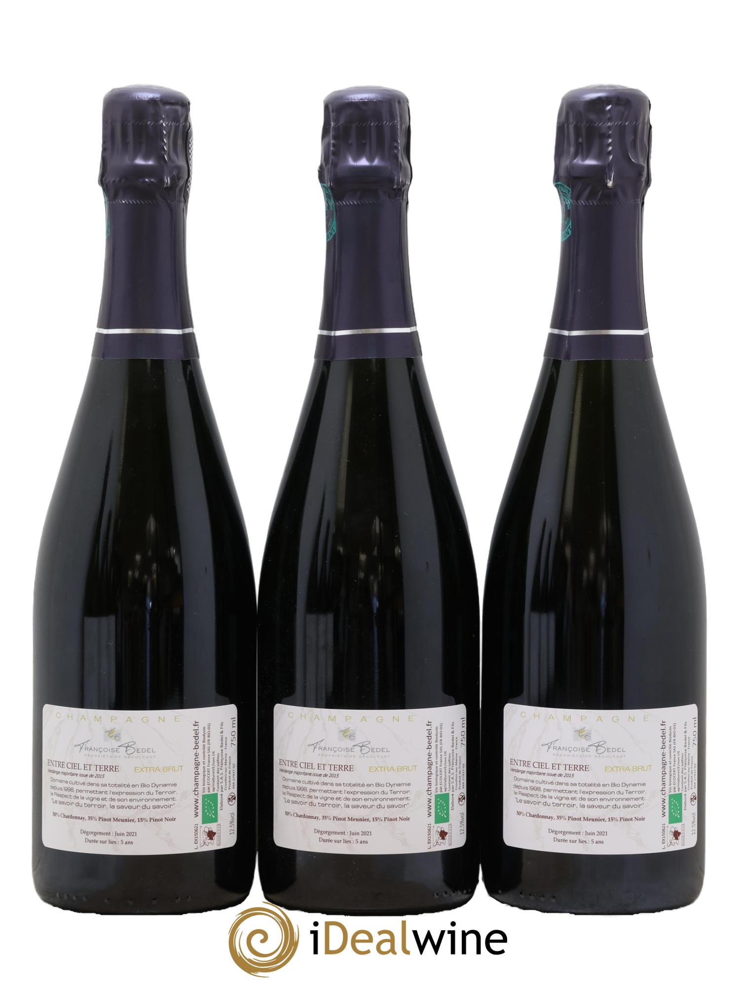 Entre Ciel et Terre Extra-Brut Françoise Bedel et Fils - Lot de 3 bouteilles - 1