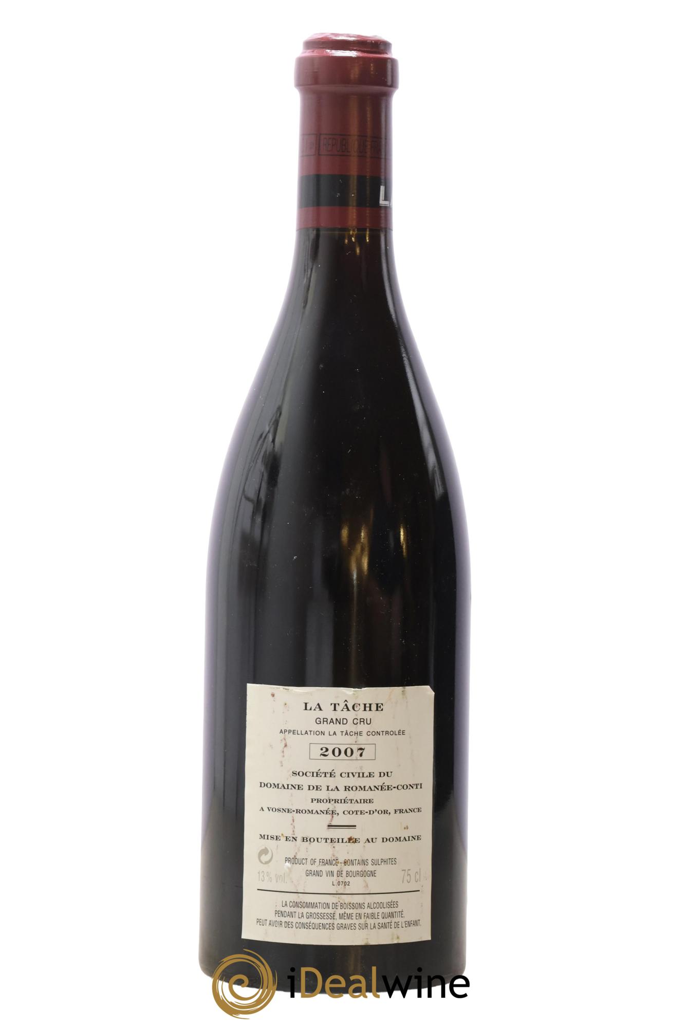 La Tâche Grand Cru Domaine de la Romanée-Conti 2007 - Lot de 1 bouteille - 1
