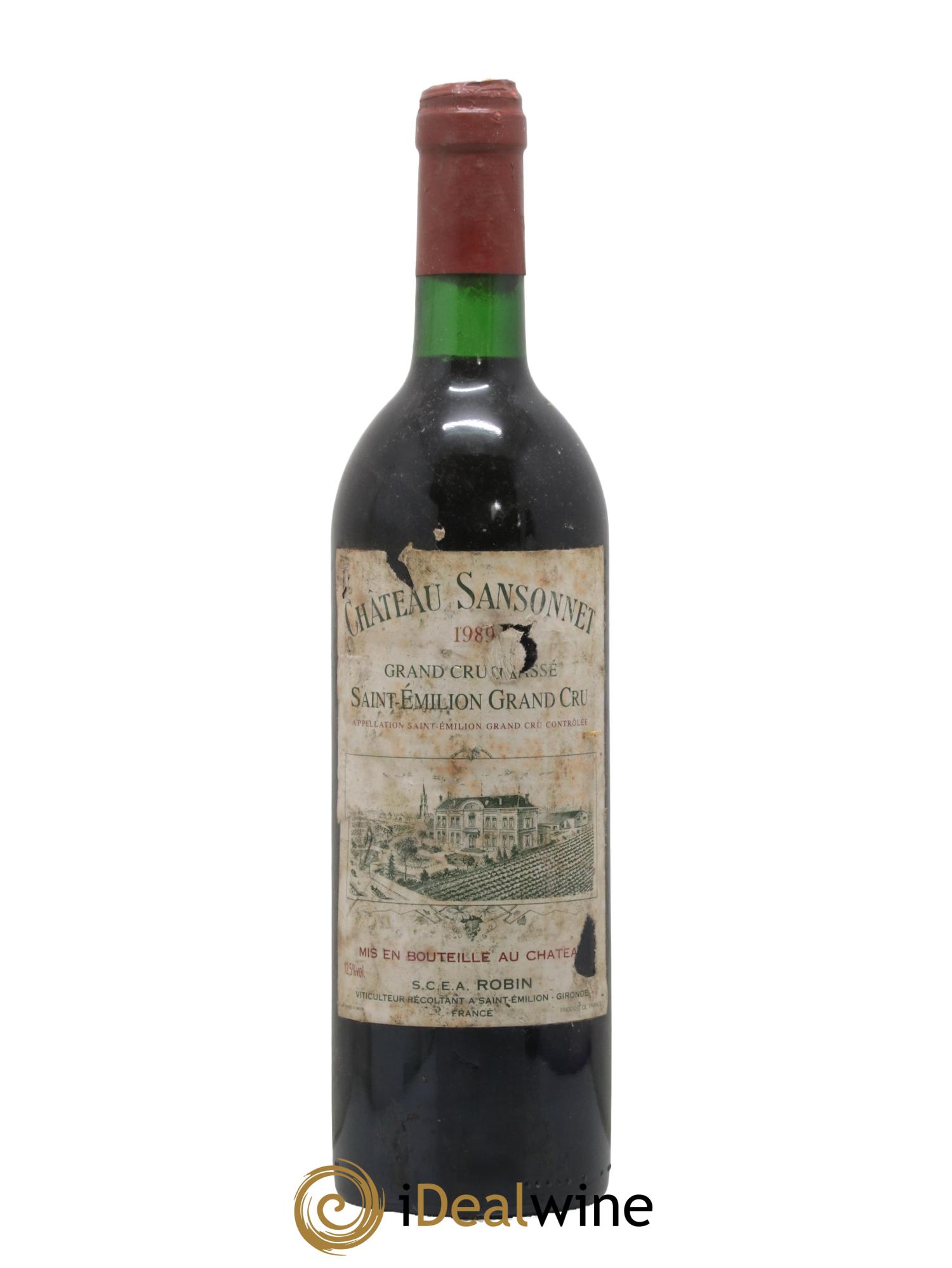 Château Sansonnet Grand Cru Classé 1989 - Lot de 1 bouteille - 0