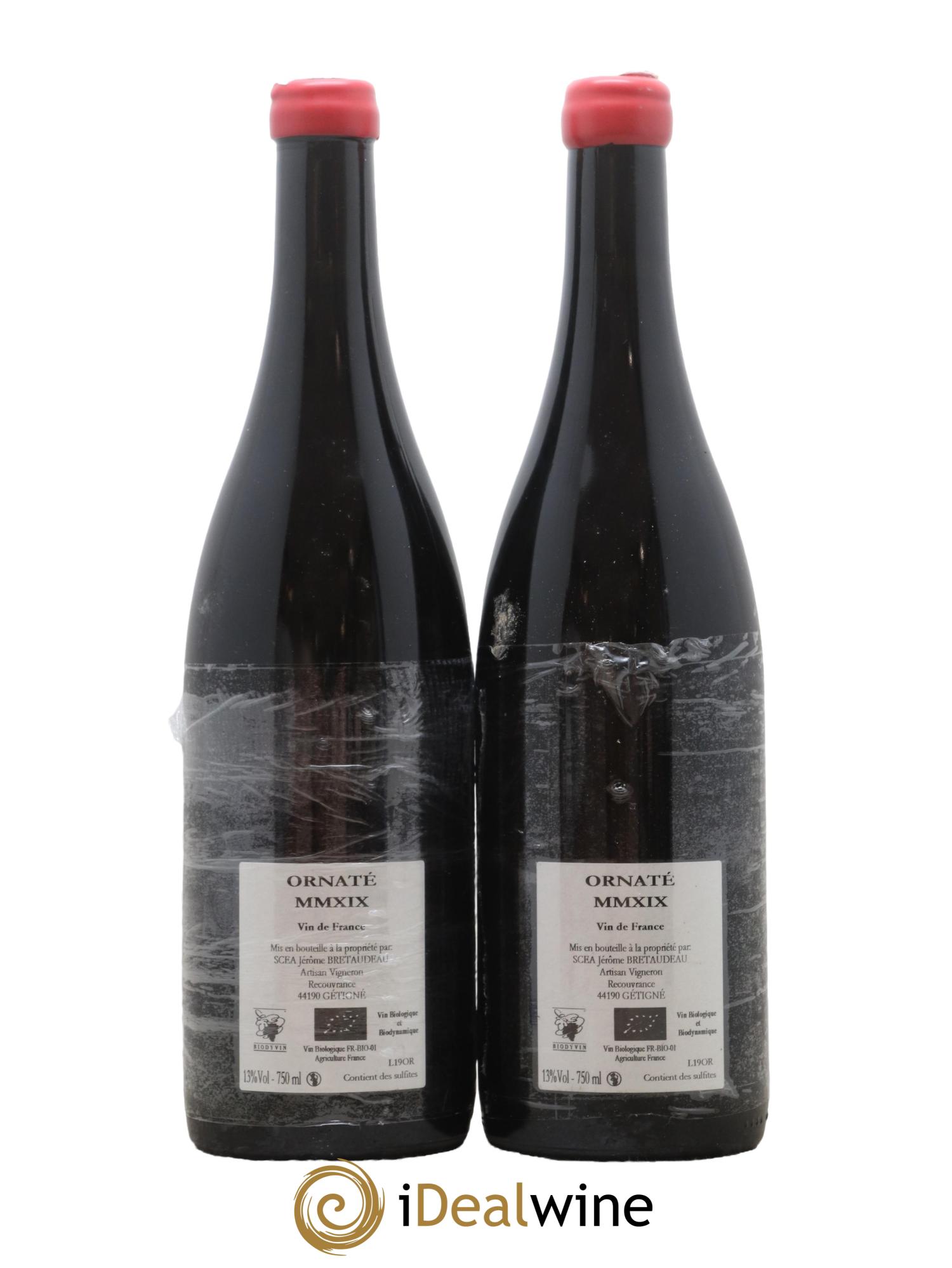 Vin de France Merlot Ornaté Jérôme Bretaudeau - Domaine de Bellevue 2019 - Lot de 2 bouteilles - 1