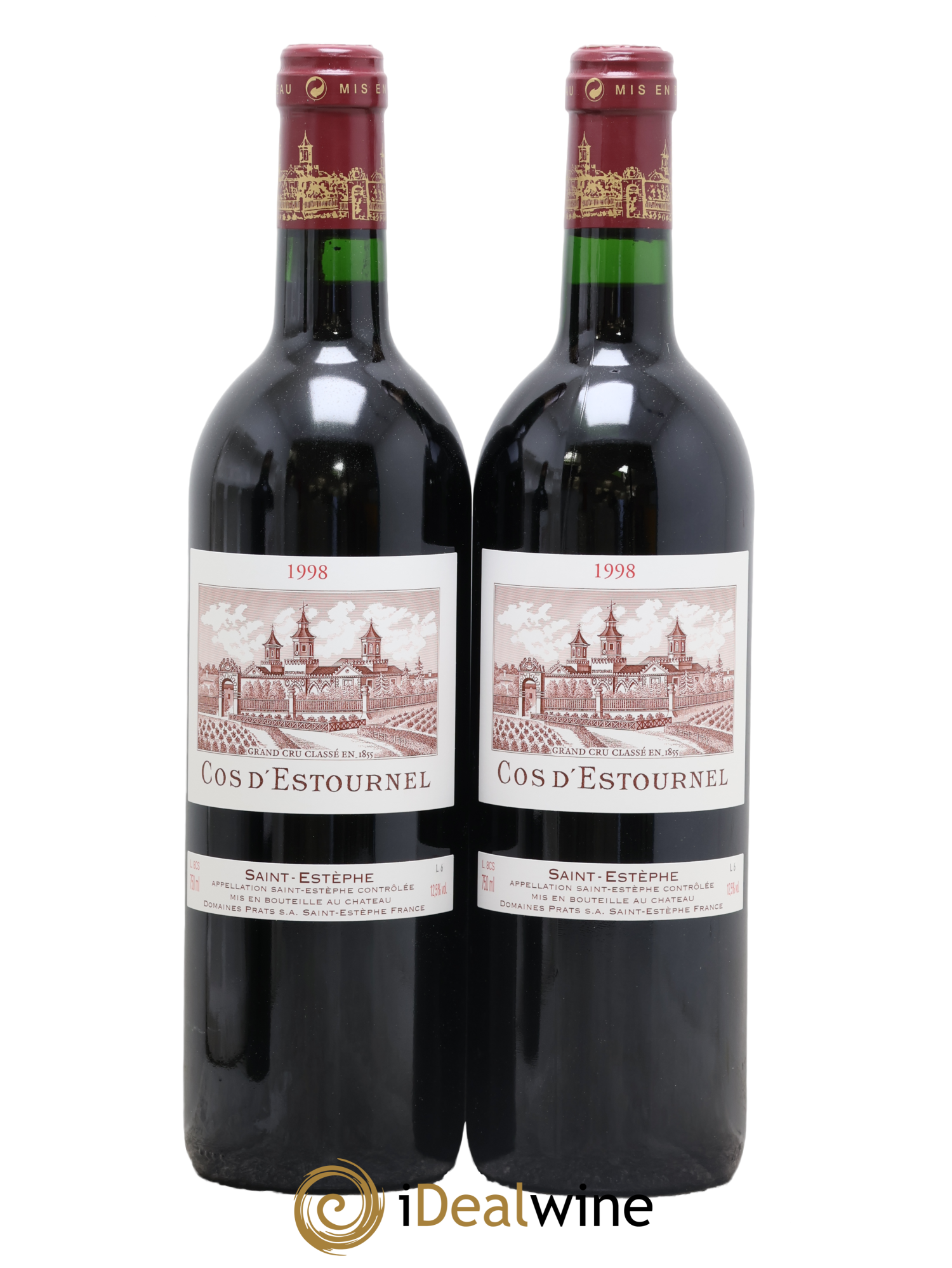 Cos d'Estournel 2ème Grand Cru Classé 1998 - Lotto di 2 bottiglie - 0