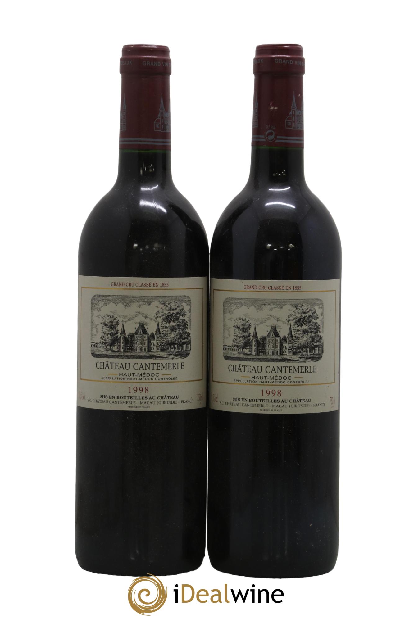 Château Cantemerle 5ème Grand Cru Classé 1998 - Lot of 2 bottles - 0