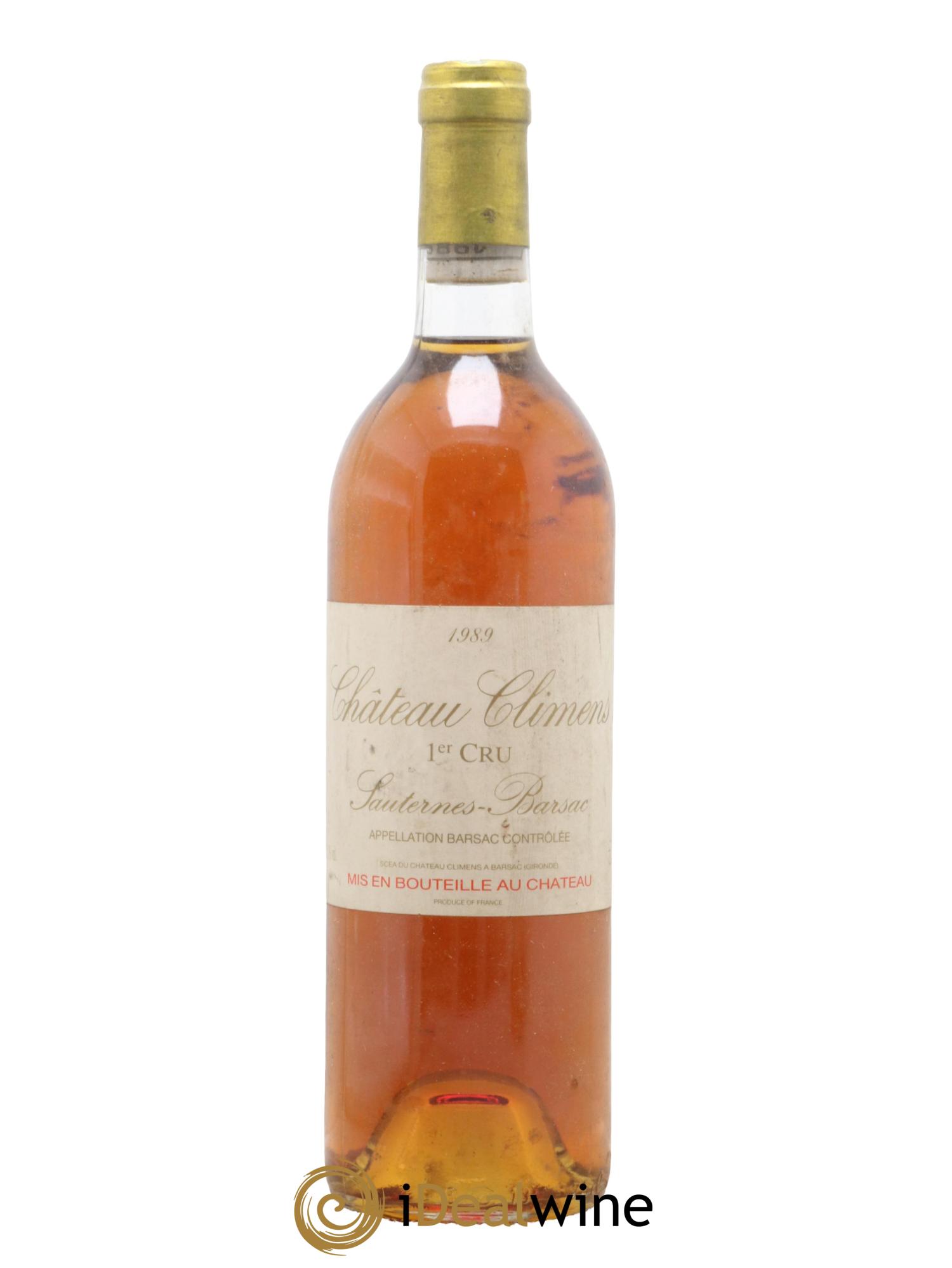 Château Climens 1er Grand Cru Classé 1989 - Lot de 1 bouteille - 0